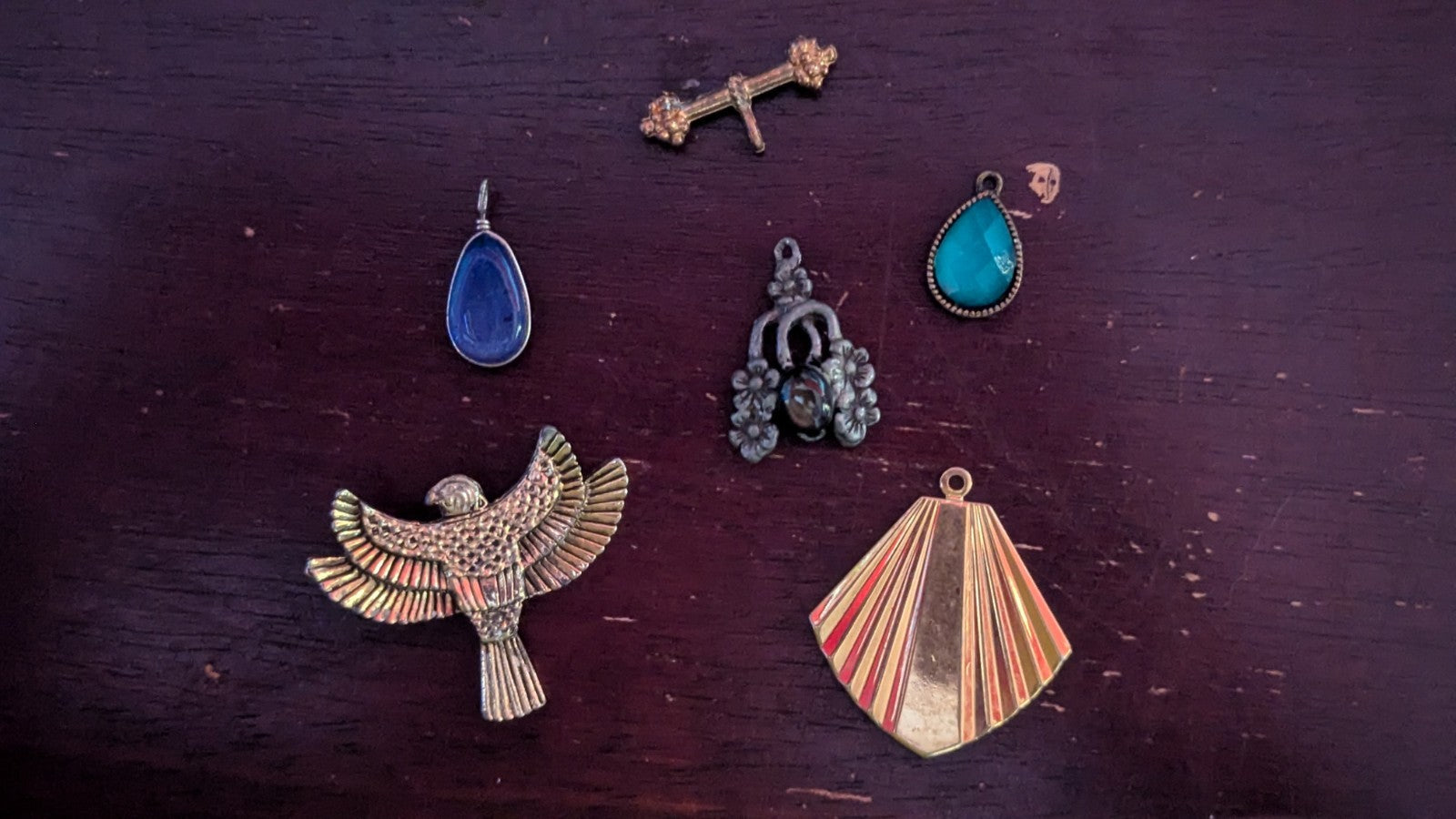 Vintage Pendants, Wearable, Lot Of Six