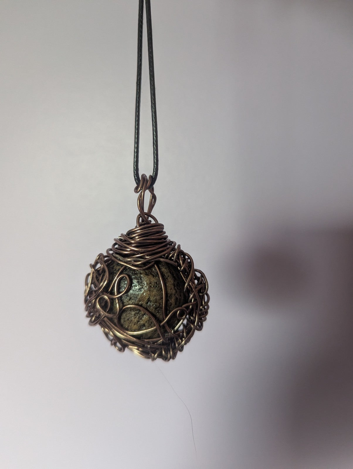 Unique Wirewrapped Stone Necklace, Grounding, Connection to Nature