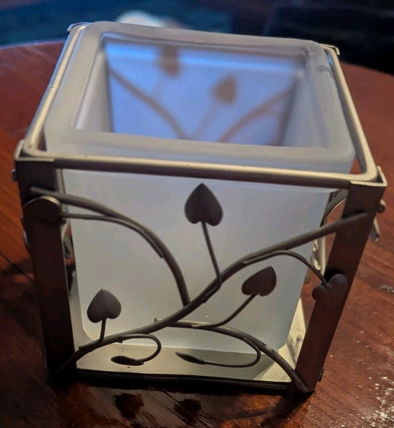 Vintage Candle Holder With Leaf Design, Home Decor