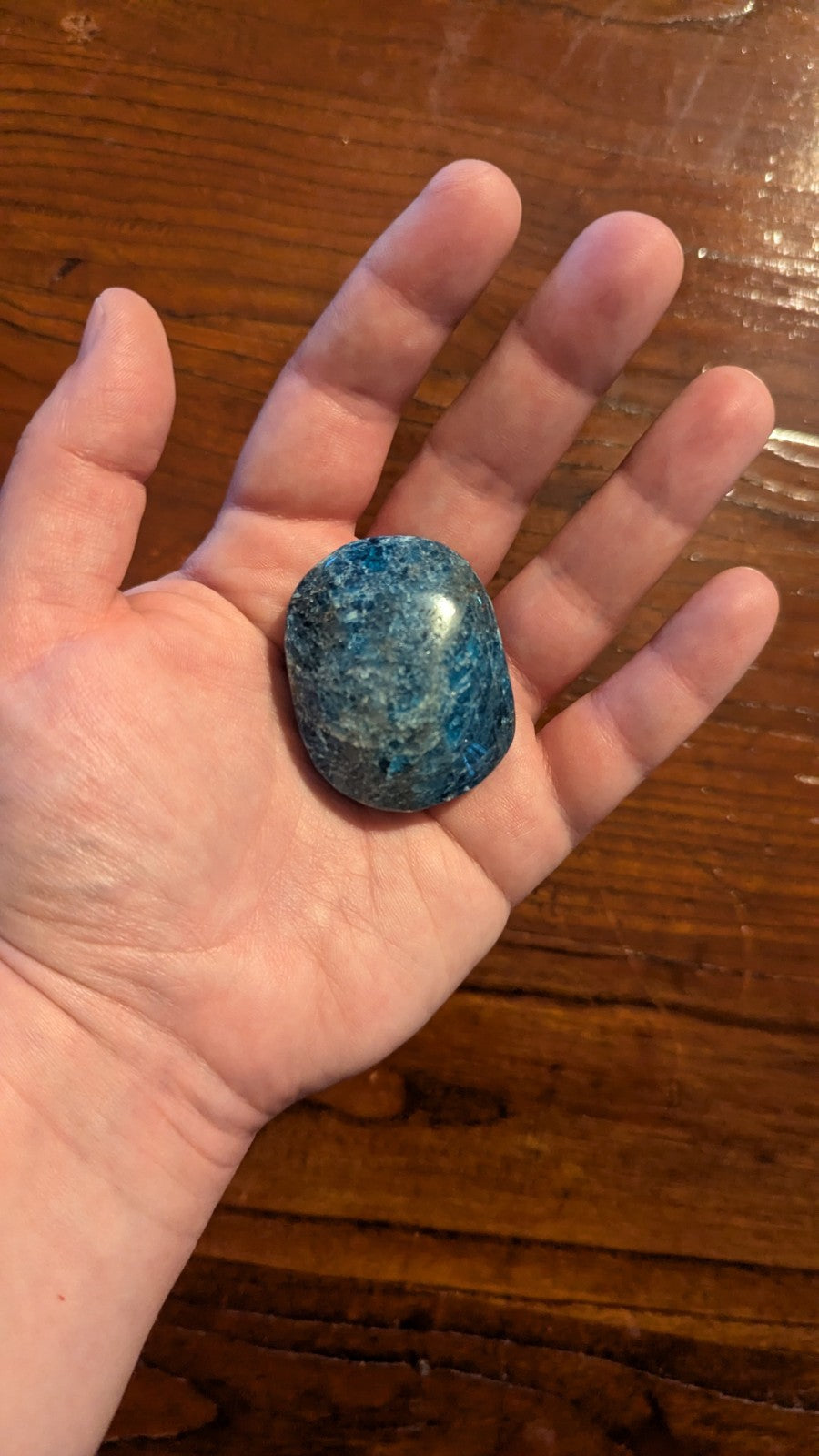 Natural Polished Blue Apatite Palm Stone Crystal Gemstone Reiki Healing Specimen