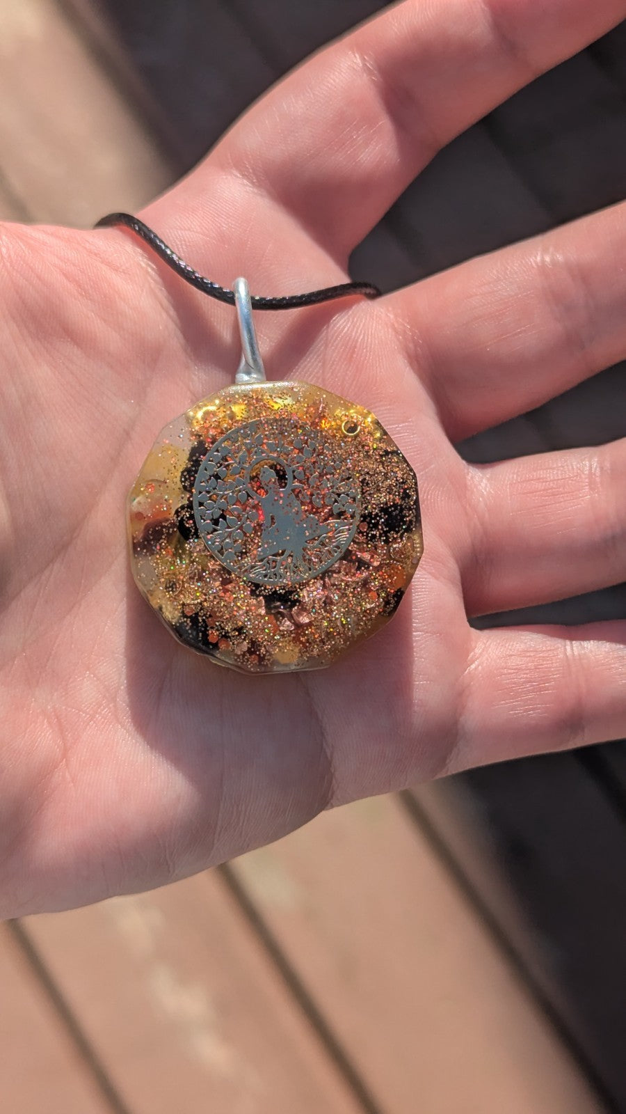 Citrine and Red Agate Orgonite, for Protection and Prosperity