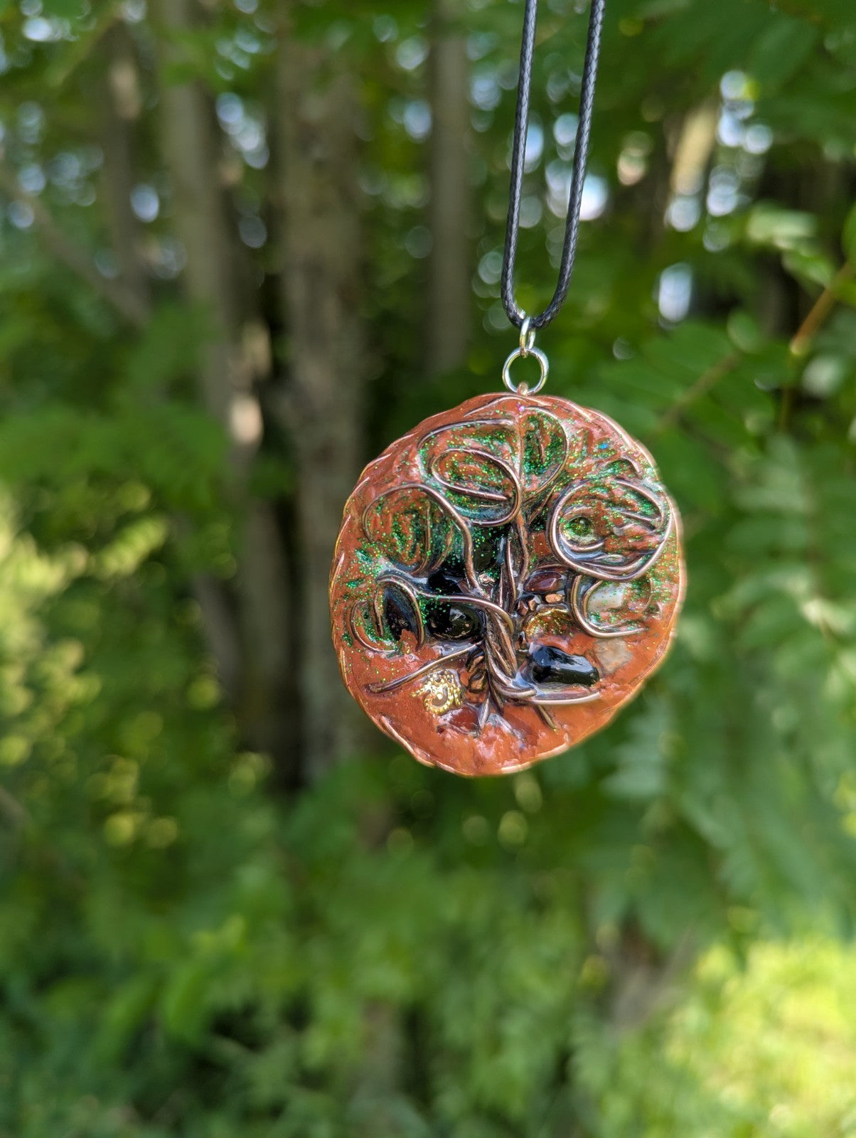 Green Tree of Life Orgonite for Protection, Grounding, and Emotional Balance