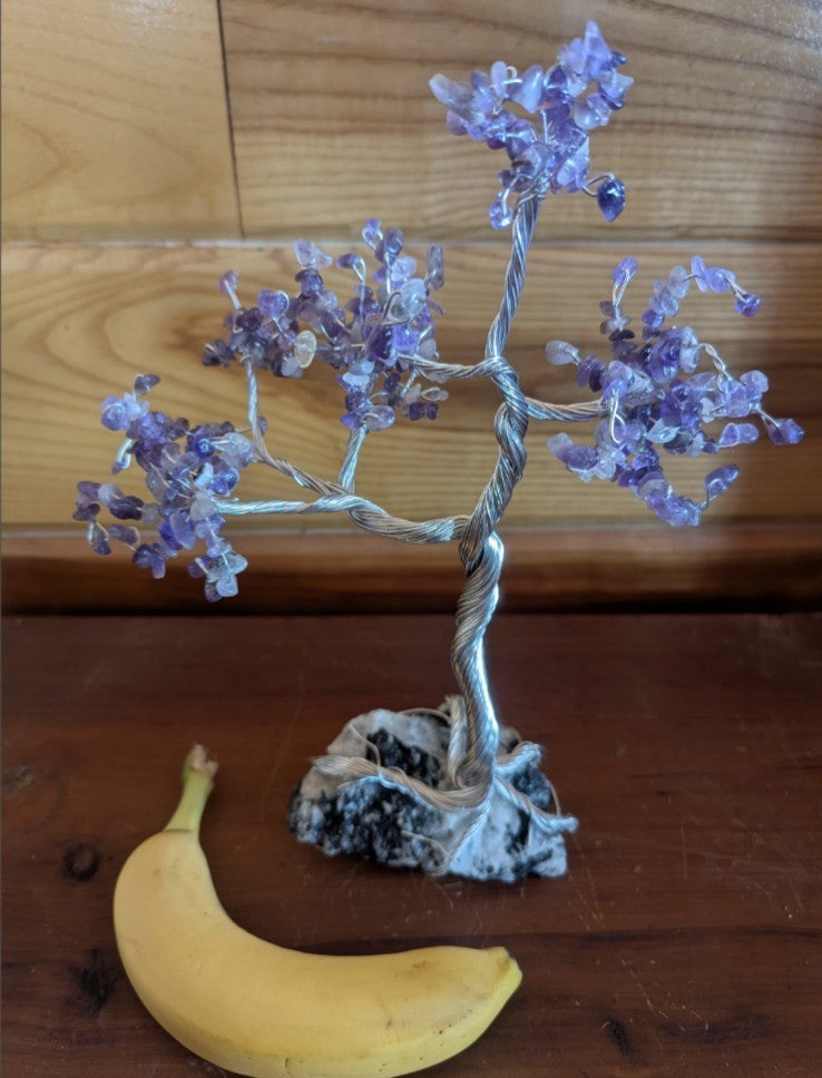 Enchanting Moonstone& Amethyst WireWrapped Tree:  for Healing and Peace