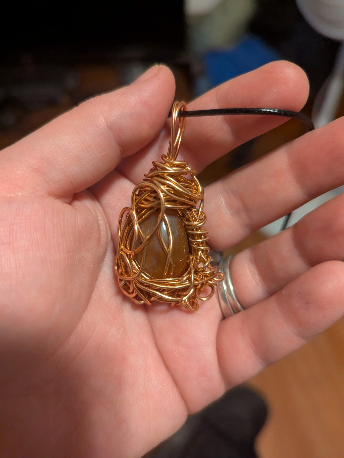 Carnelian Wire Pendant: For Courage and Creativity
