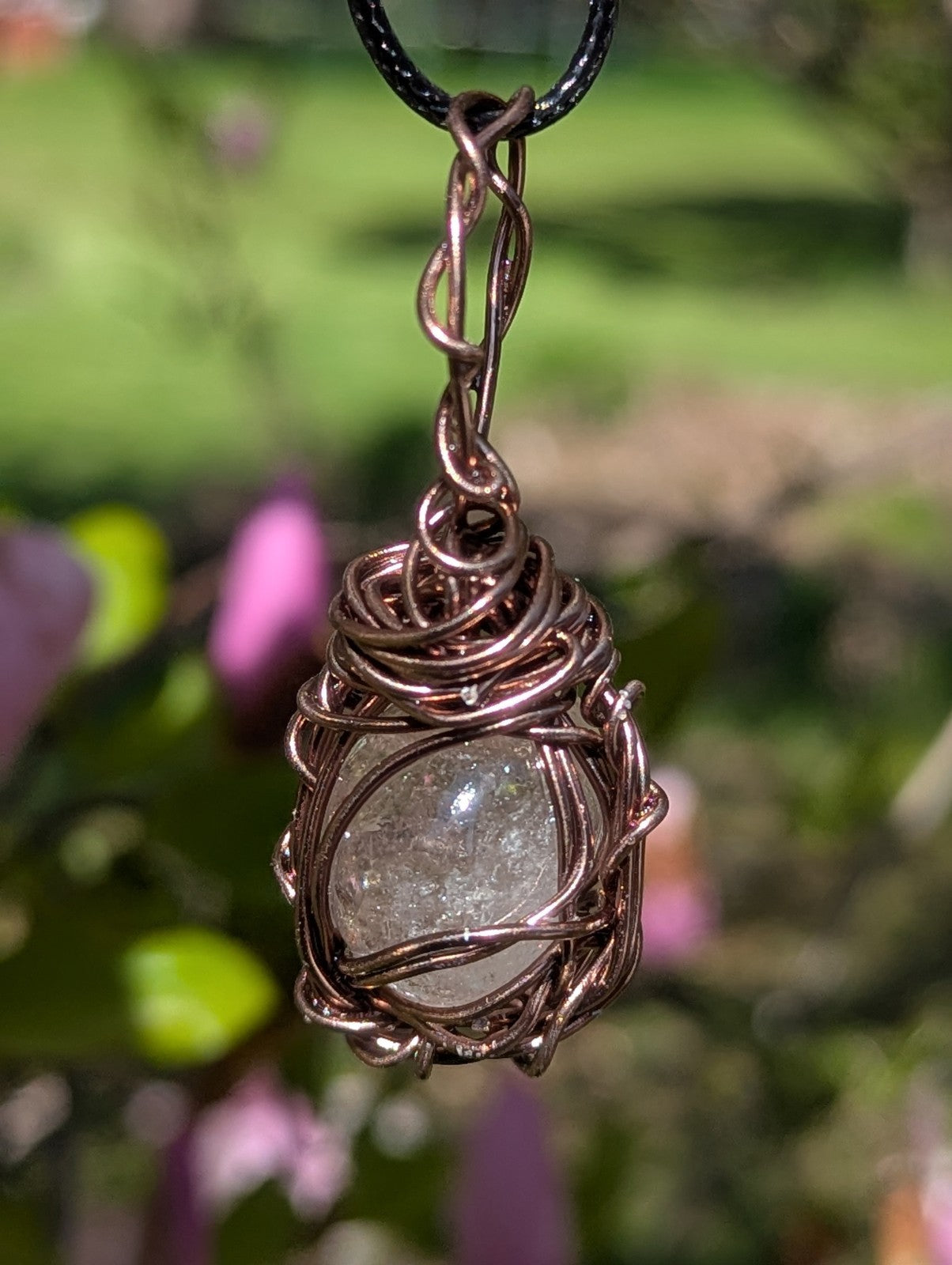 Smokey Quartz Wirewrapped Necklace for Serenity and Positive Energy