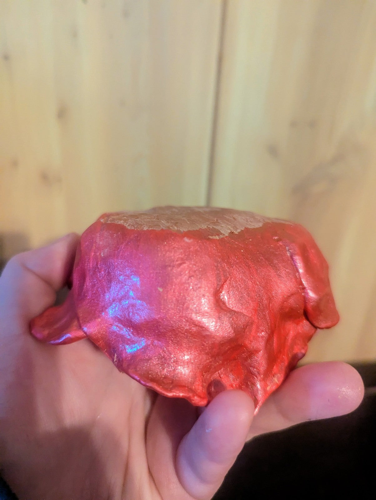 Red Rose Sculpture with Clear Quartz Point for Home Decor, Meditation