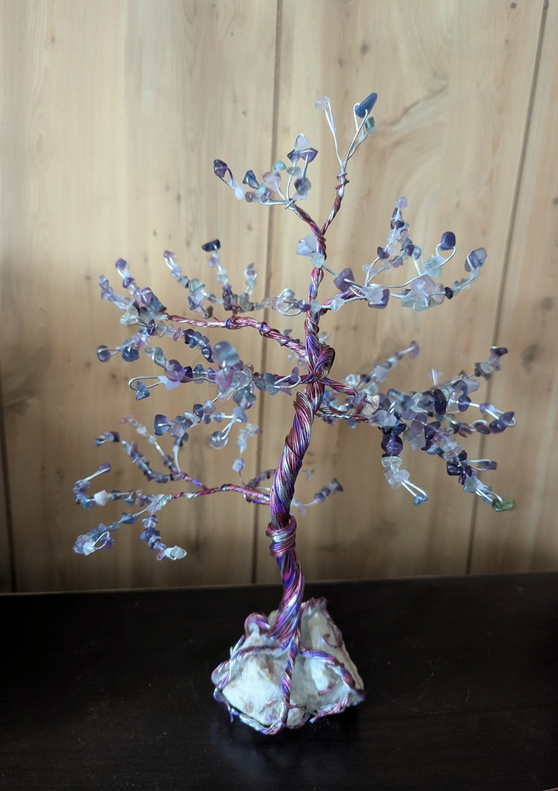 Tourmaline & Flourite Bonsai Tree For Joy and Overcoming Challenges, Reiki, Art