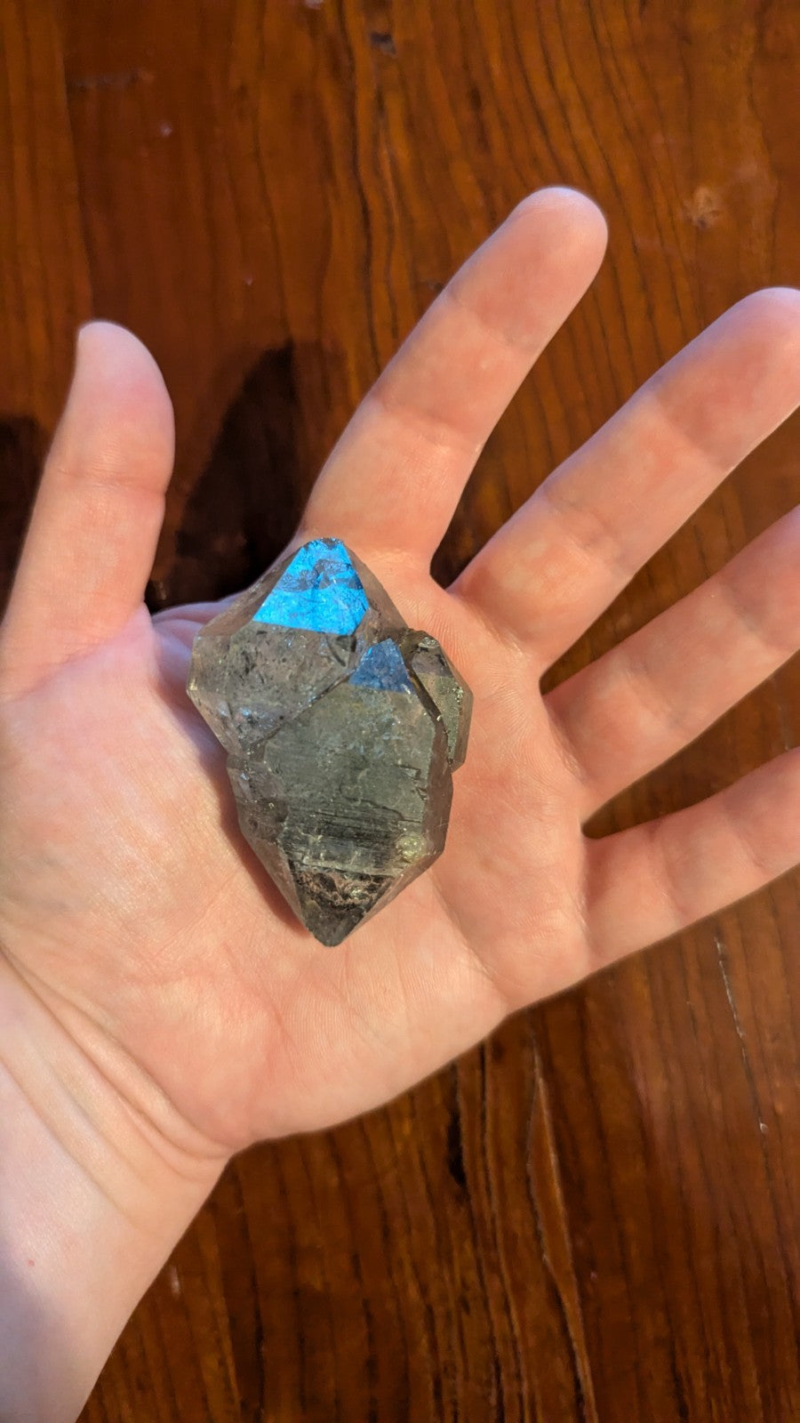 Original ore Herkimer Enhydro Crystal Cluster Gem&two Moving water droplets 65g