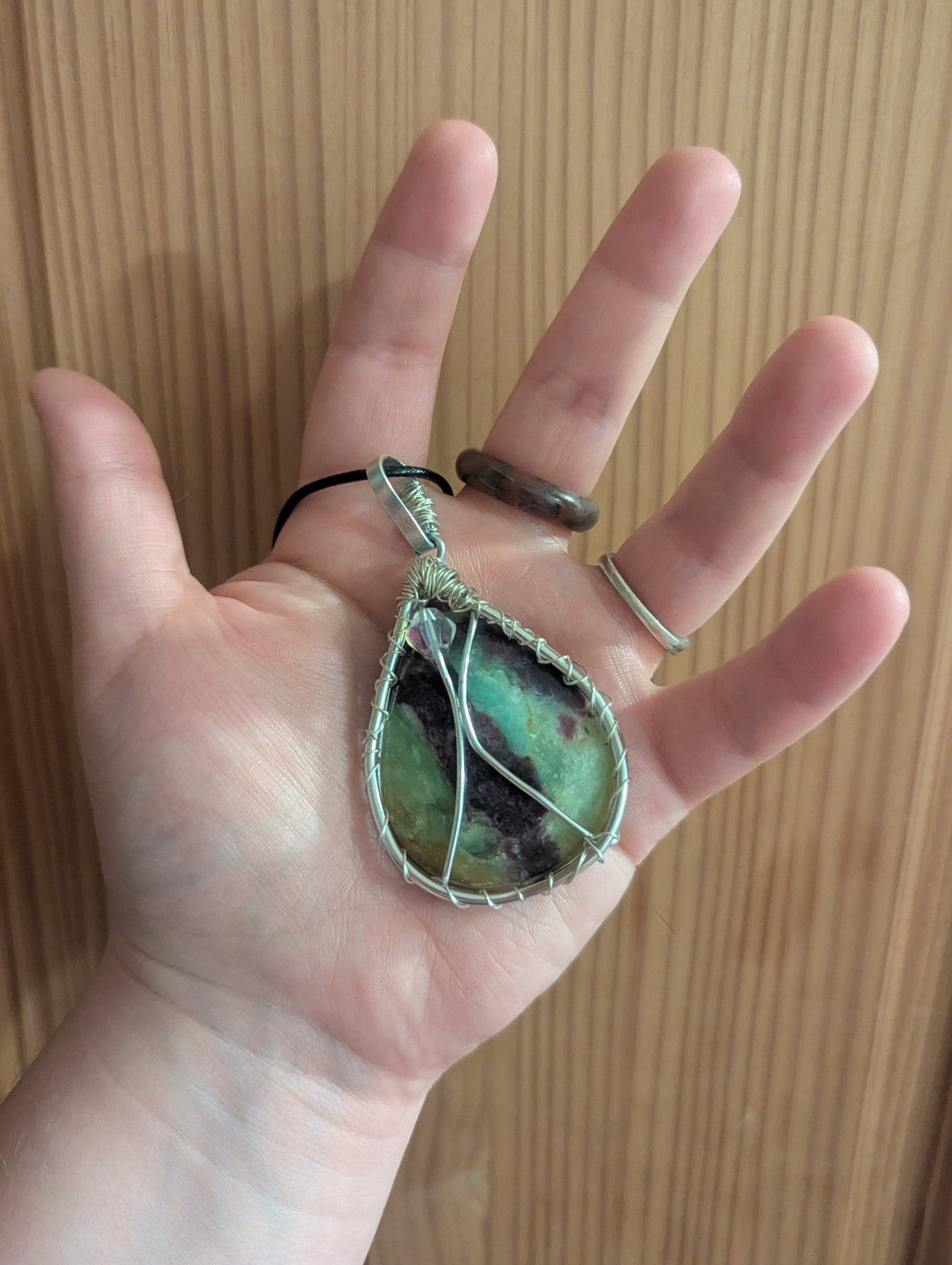 Rare Kammererite Gemstone Pendant with Adjustable Necklace Cord