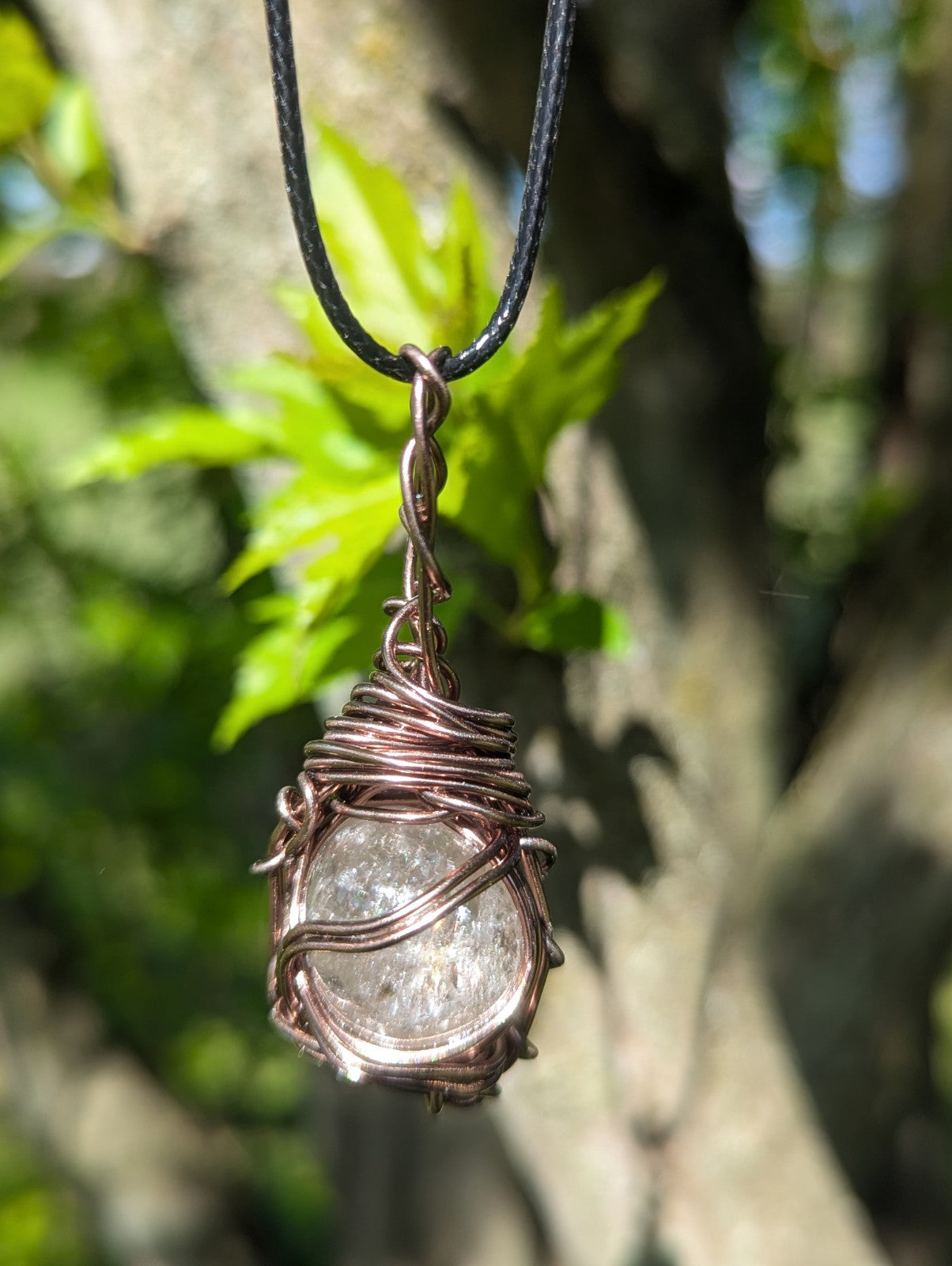 Smokey Quartz Wirewrapped Necklace for Serenity and Positive Energy