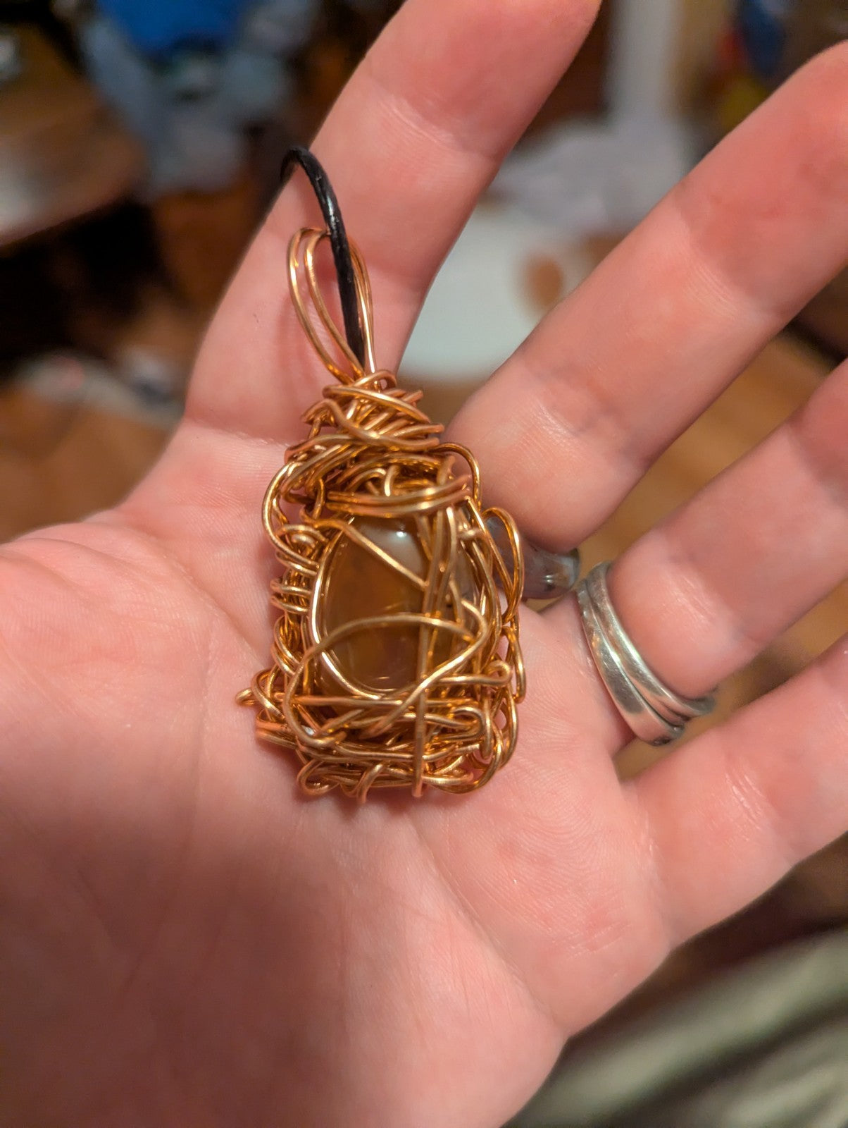 Carnelian Wire Pendant: For Courage and Creativity