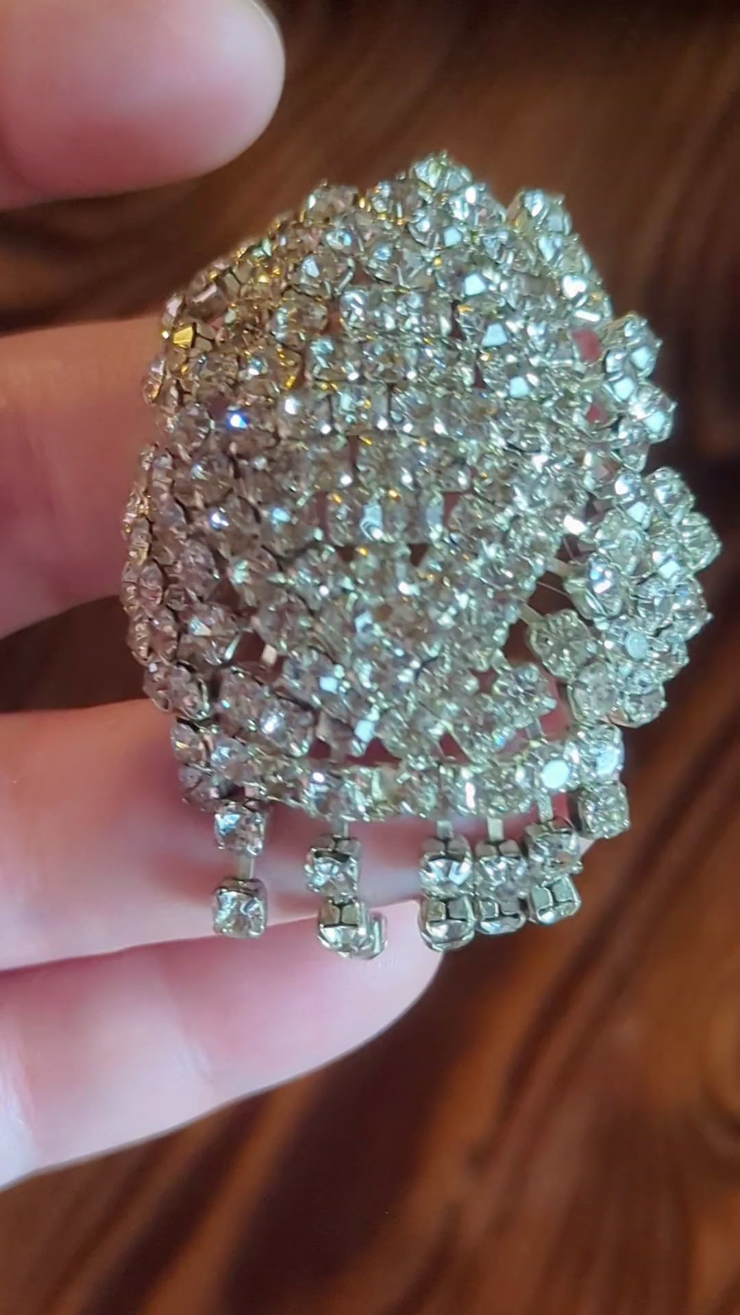 Sparkling Vintage Rhinestone Pin, Stunning, Statement Piece