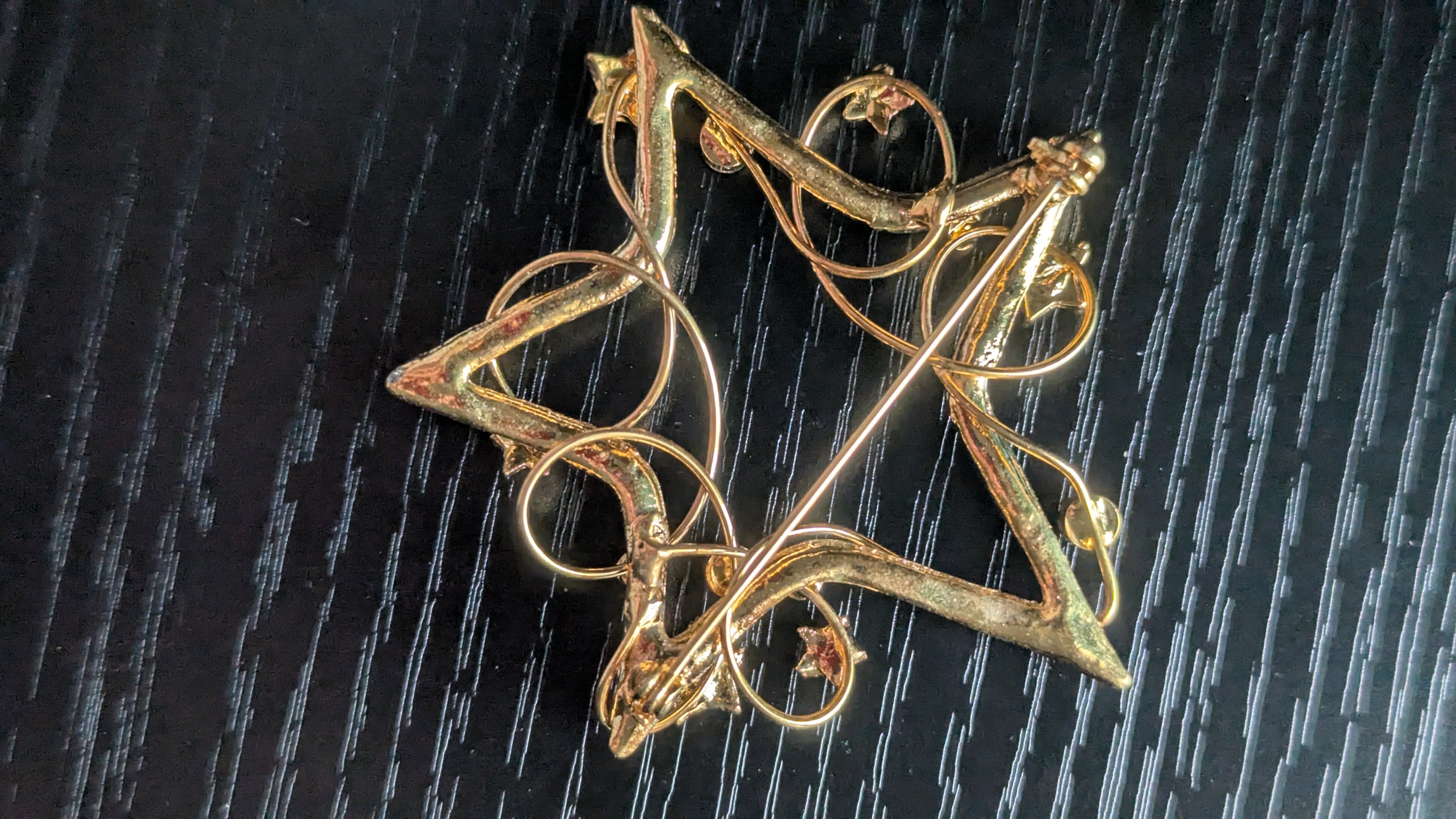 Vintage Star Pin With Colored Rhinestones, Magical Vibes