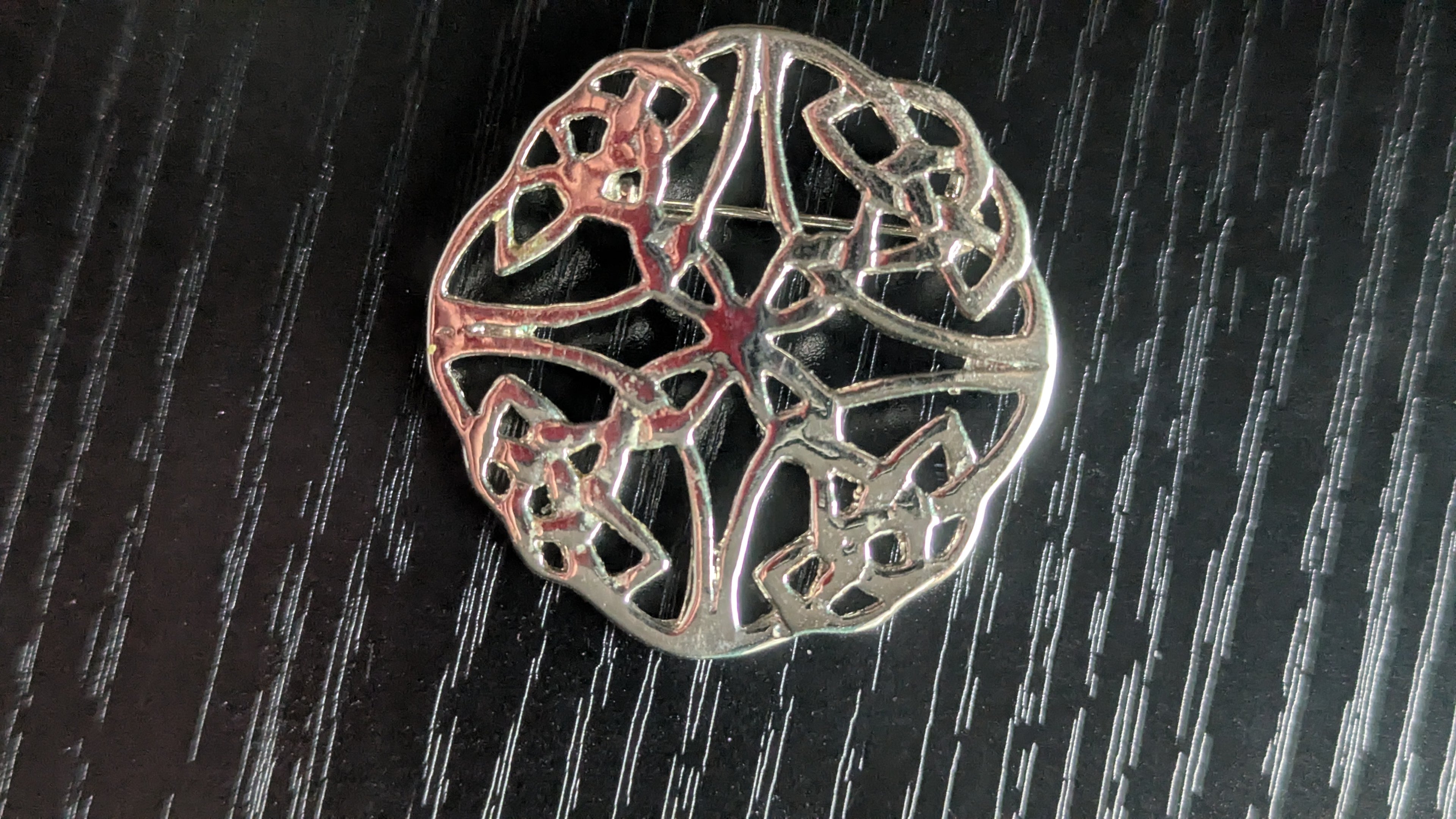 Silver Vintage Pin, Brooch, Celtic