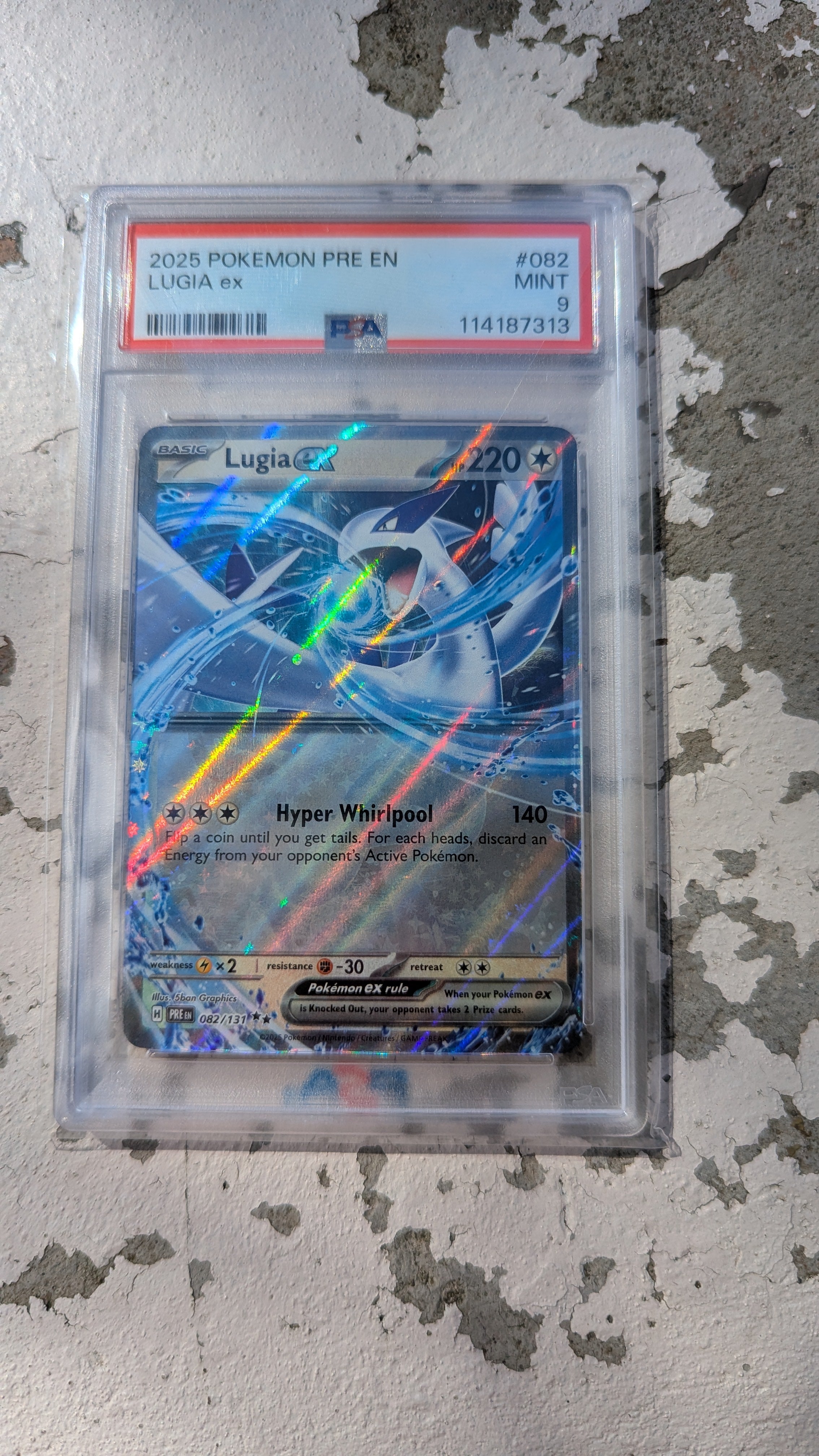 2025 Pokemon SV Prismatic Evolutions PRE EN Lugia ex #082/131 PSA 9