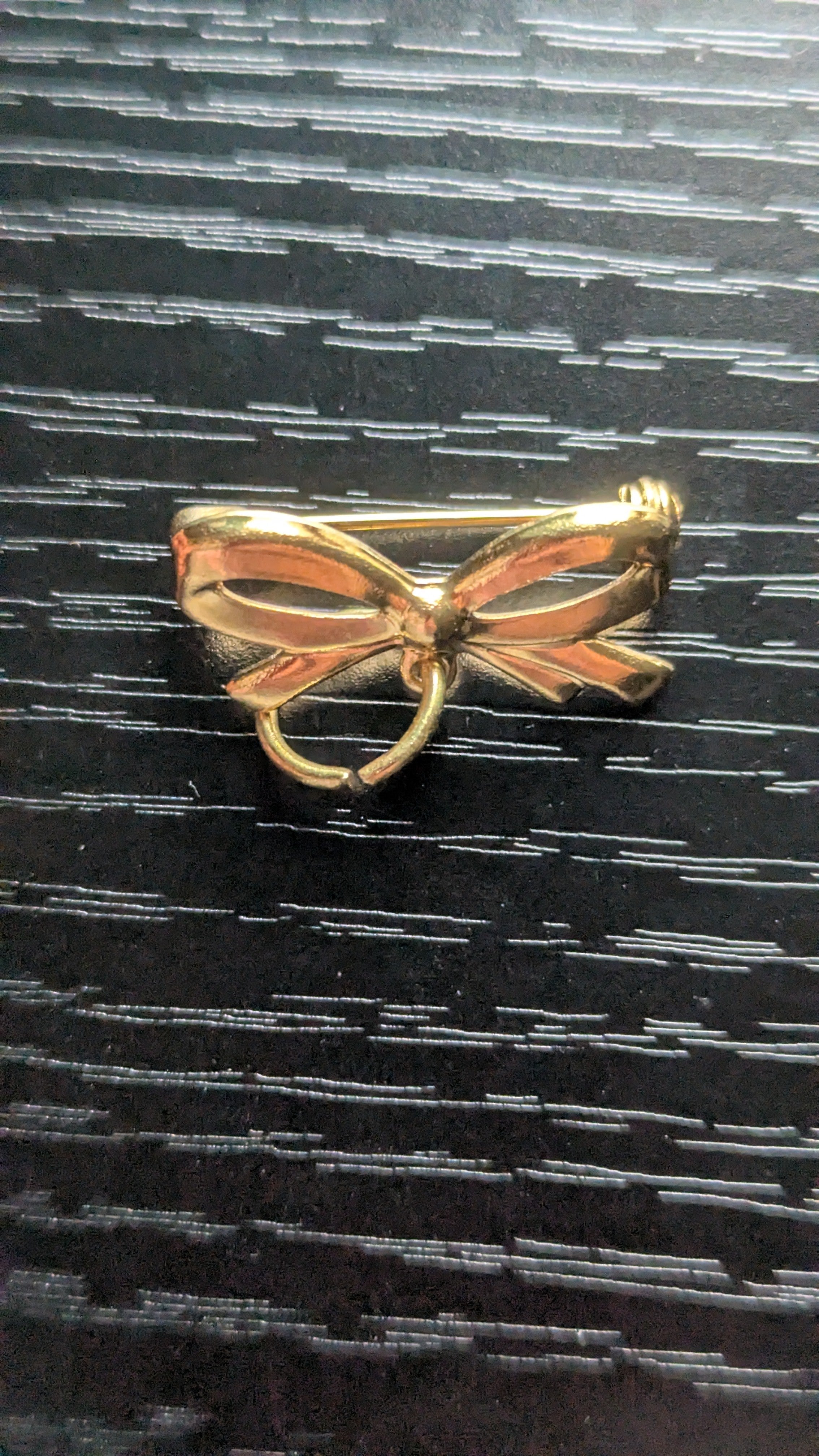 Tiny Vintage Bowtie Pin, For Wearing or Crafting