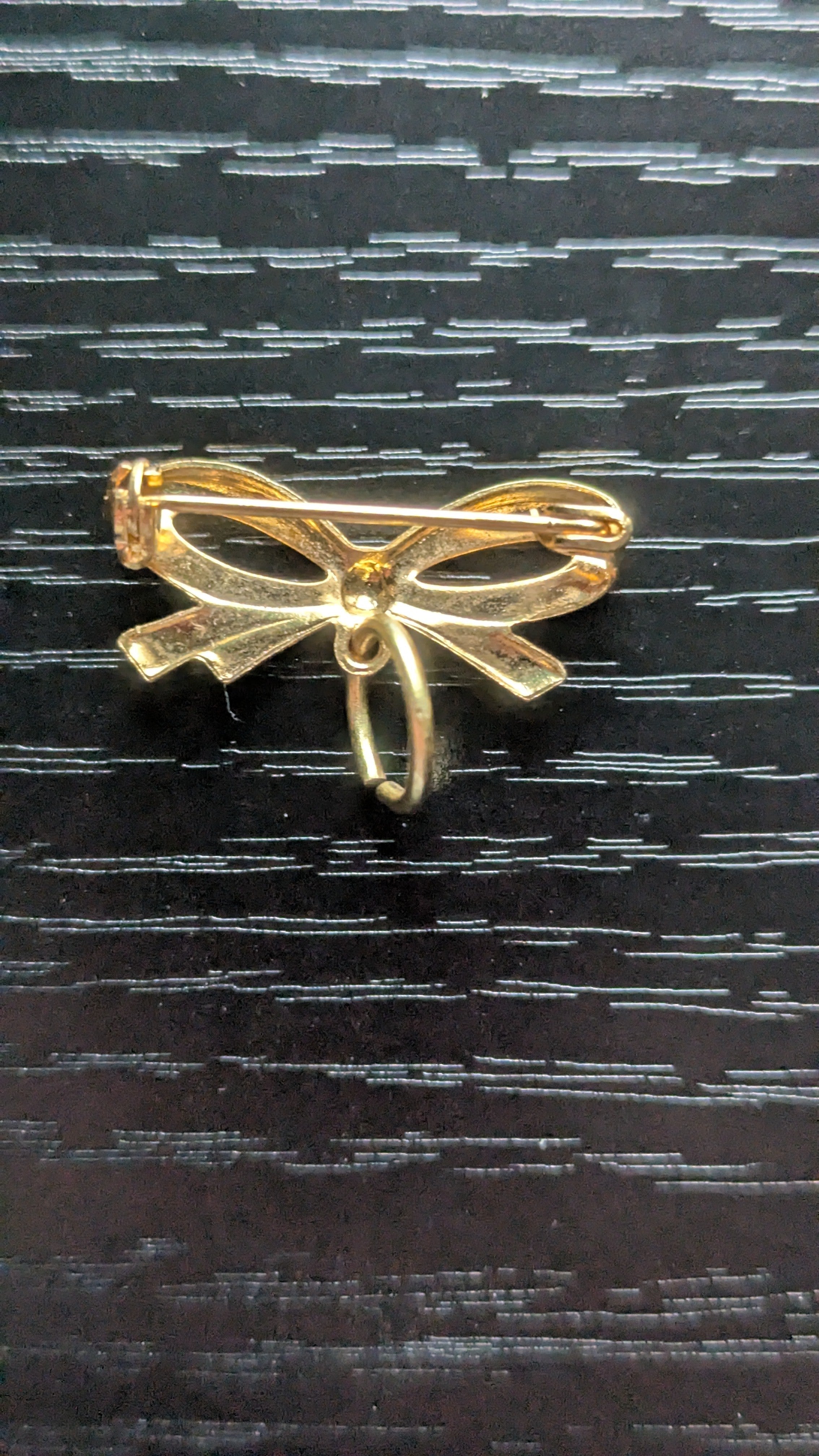 Tiny Vintage Bowtie Pin, For Wearing or Crafting