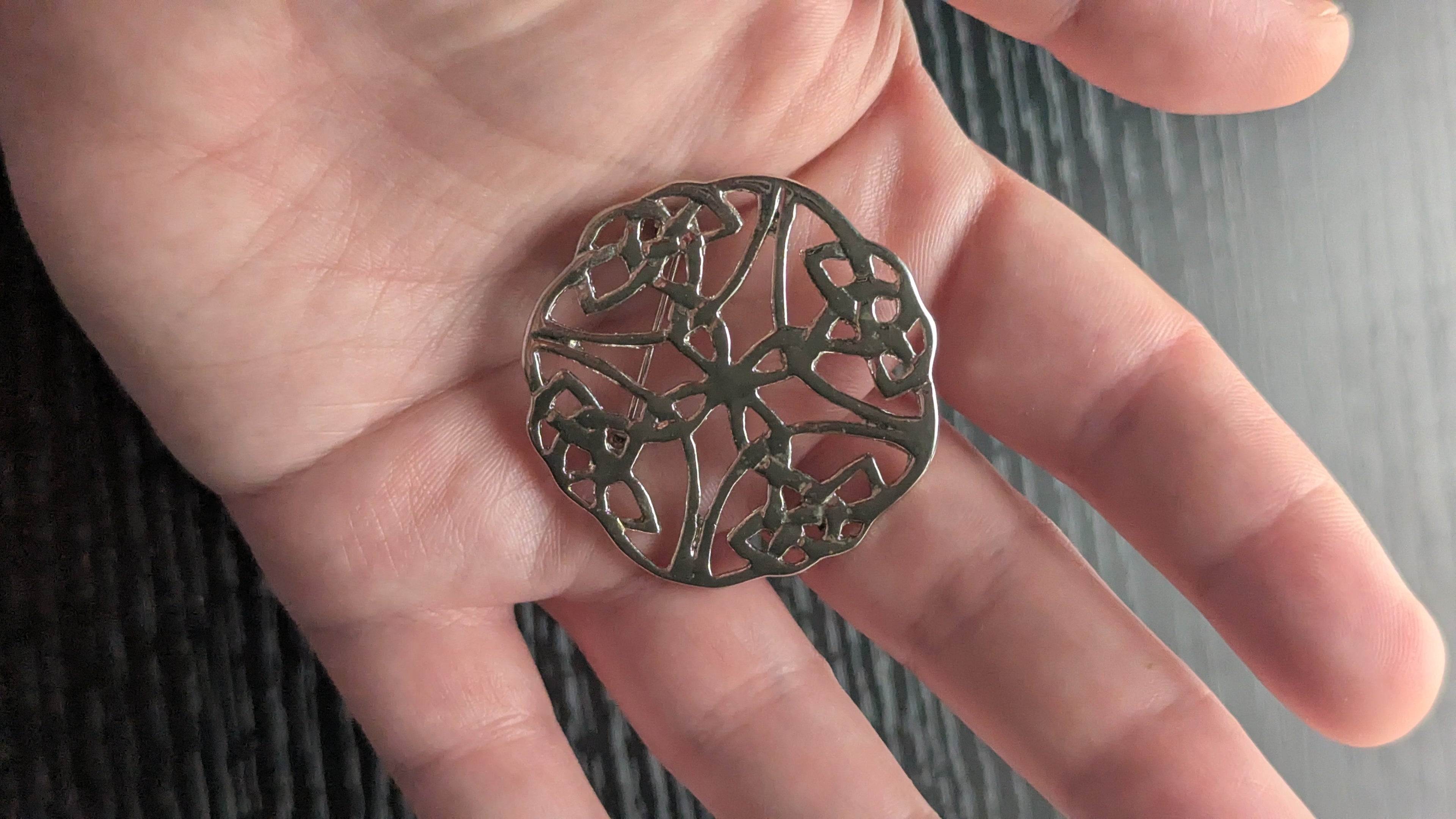 Silver Vintage Pin, Brooch, Celtic