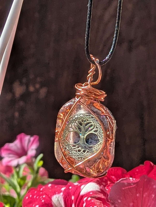 Sodalite Wire and Resin Pendant for Inner Peace and Intuition | Crystal Arborist