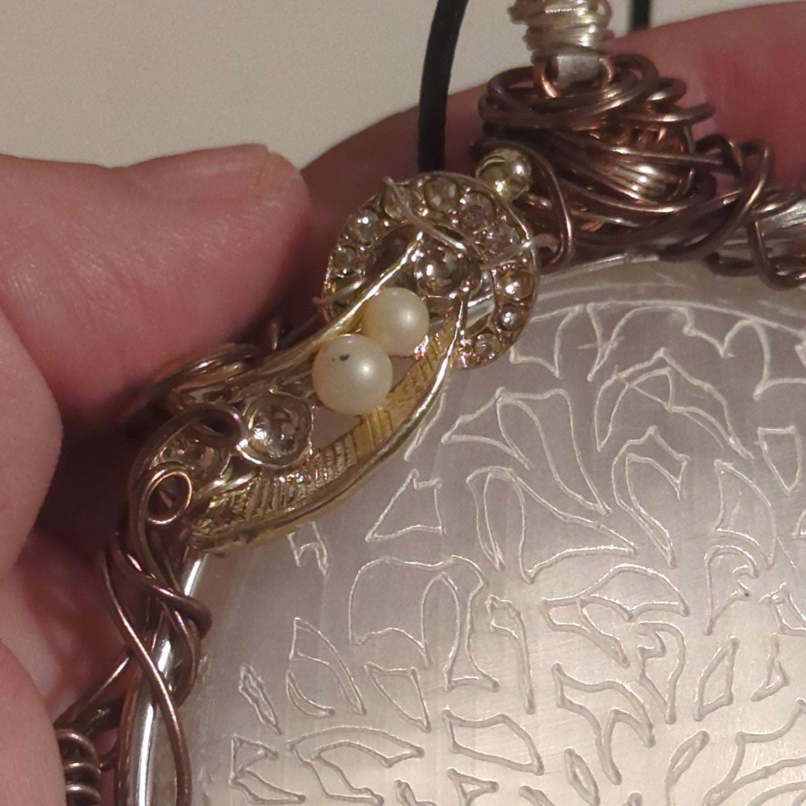 Selenite Crystal Wall Hanging/ Large Necklace, TreeDesign, Beautiful, Home Decor | Crystal Arborist