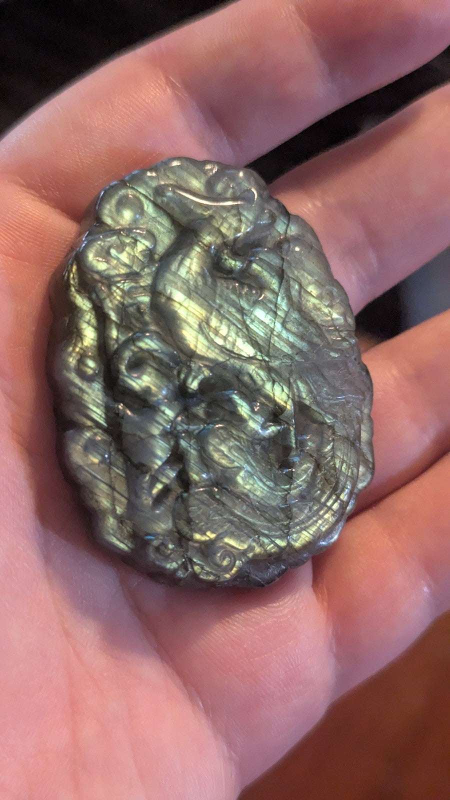 35G Natural Labradorite Hand Carved Peacock, Crystal, Reiki Healing | Crystal Arborist