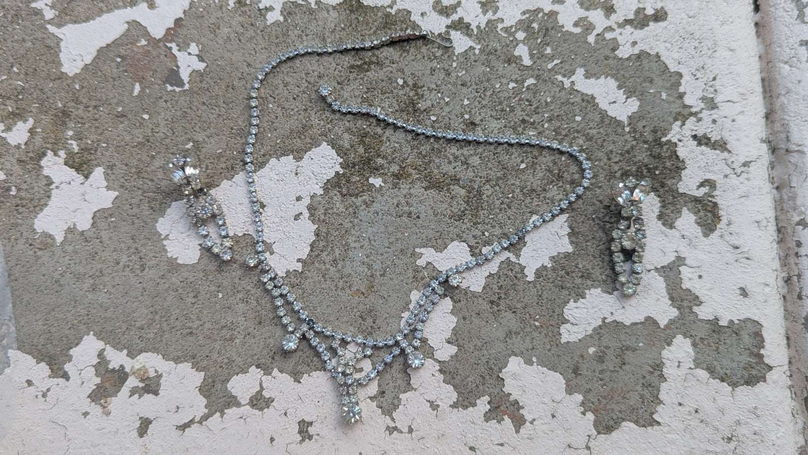 Vintage Rhinestone Choker Necklace With Matching Clip-on Earings | Crystal Arborist