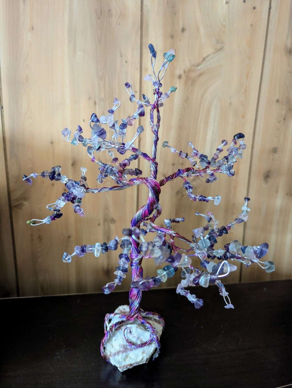 Tourmaline & Flourite Bonsai Tree For Joy and Overcoming Challenges, Reiki, Art | Crystal Arborist