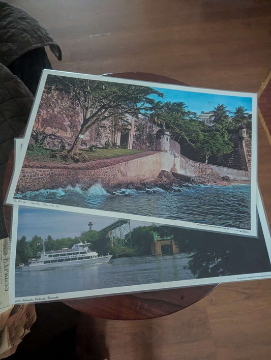 1968 Vintage Laminated Placemats, San Juan Gate and 1000 Islands Ontario | Crystal Arborist