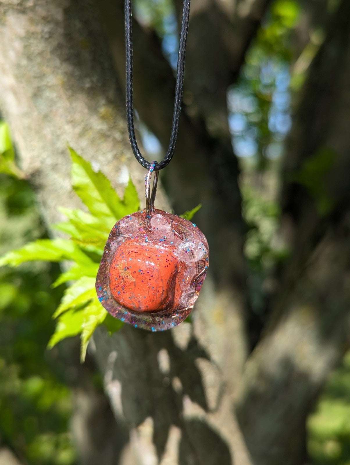 Red Jasper Orgonite Pendant for Root Chakra and Creativity | Crystal Arborist