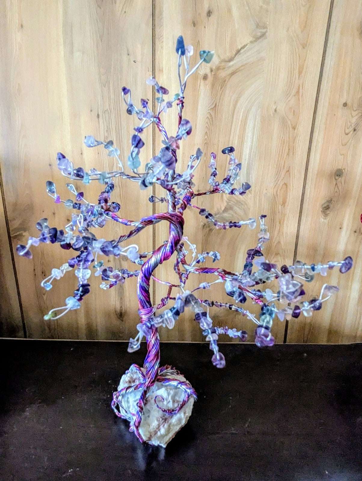 Tourmaline & Flourite Bonsai Tree For Joy and Overcoming Challenges, Reiki, Art | Crystal Arborist