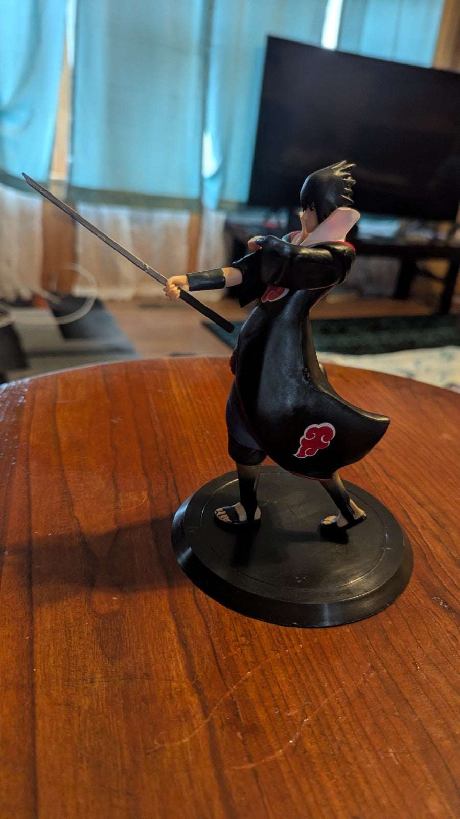 Sasuke Uchiha,  Anime Figure  In Akatsuki Cloak, Naruto Shippuden, Collectible | Crystal Arborist