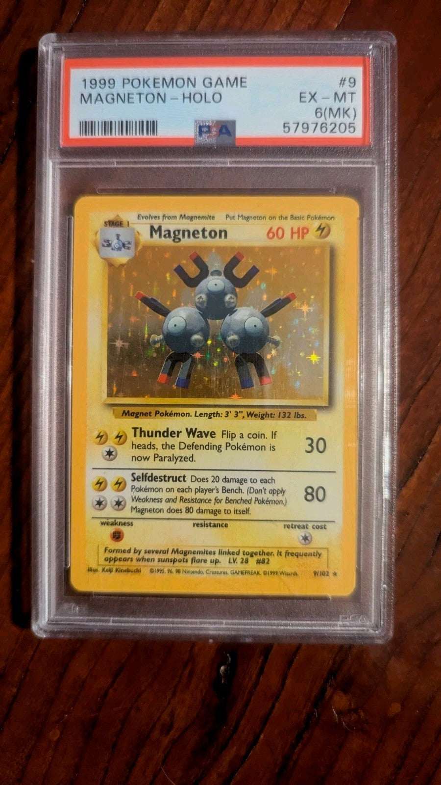PSA 6 Magneton #9 1999 Holographic Card | Crystal Arborist
