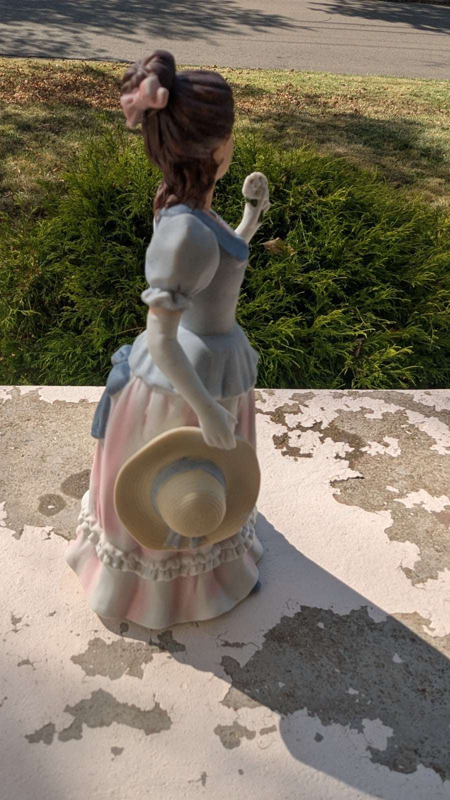Victorian Lady Statuette, With Hat and Flower, Vintage | Crystal Arborist