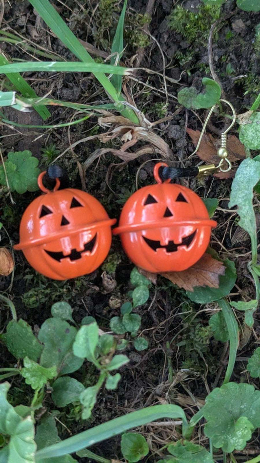 Vintage, Halloween, Pumpkin Bell Earrings, Home Decor, Display, Crafts, Repair | Crystal Arborist