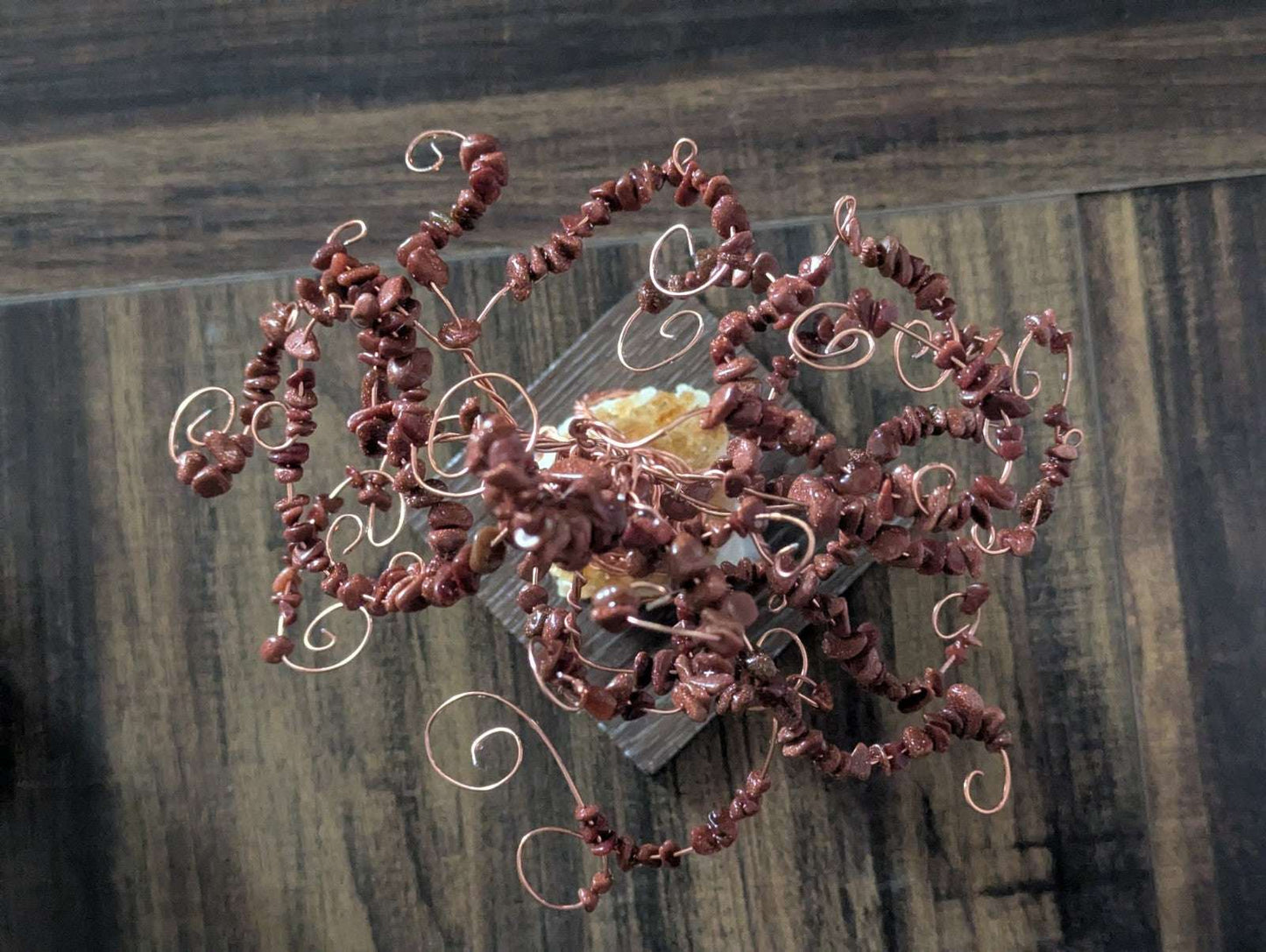 Citrine and Gold Sandstone Tree for Abundance and Emotional Well-being | Crystal Arborist