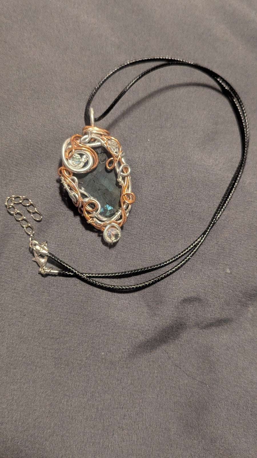 Lovely Labradorite Druzy Necklace, Handmade Wirewrapped Pendant | Crystal Arborist