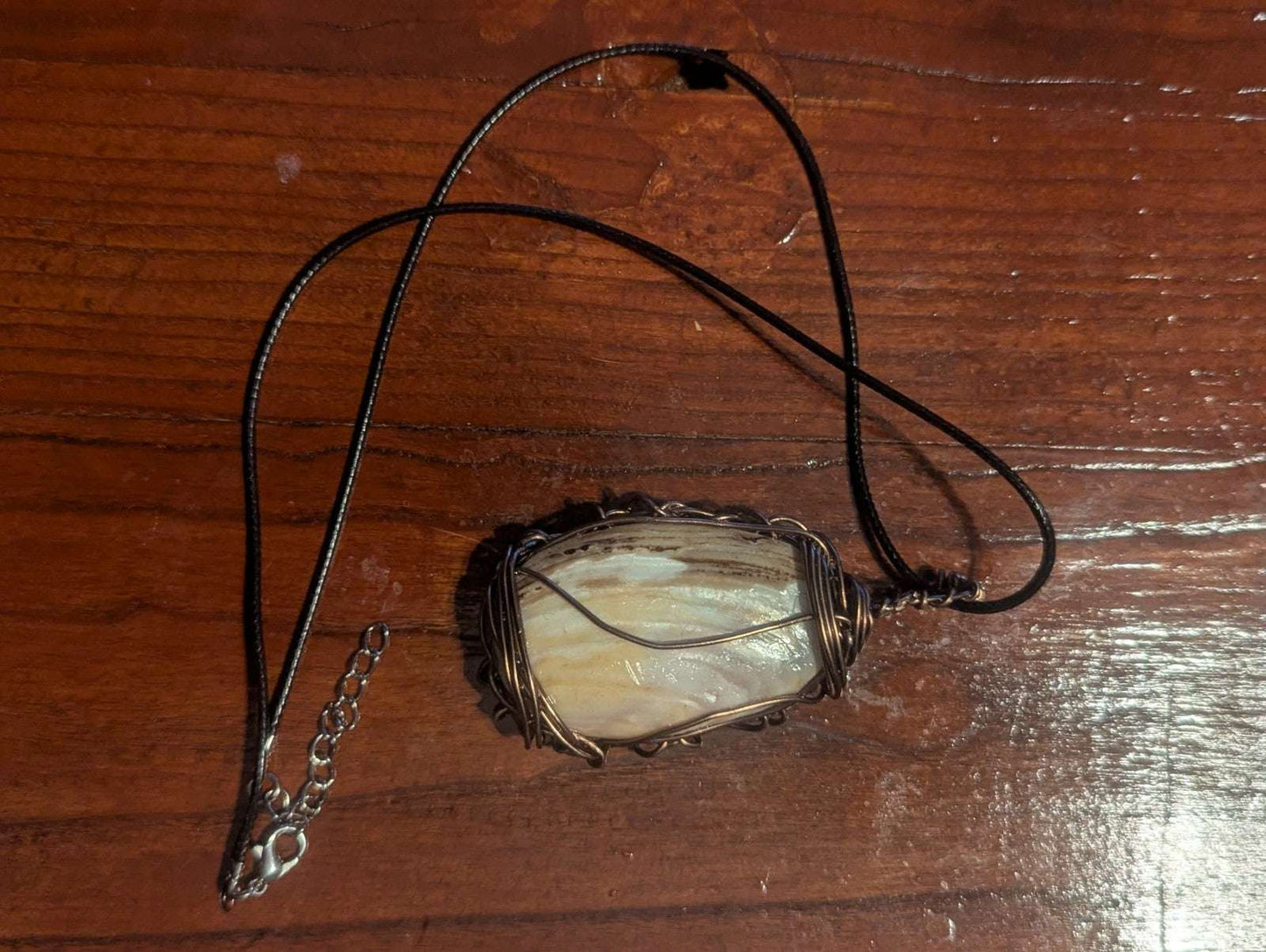 Wire Seashell Pendant, With Spring Flowers and Gemstones | Crystal Arborist