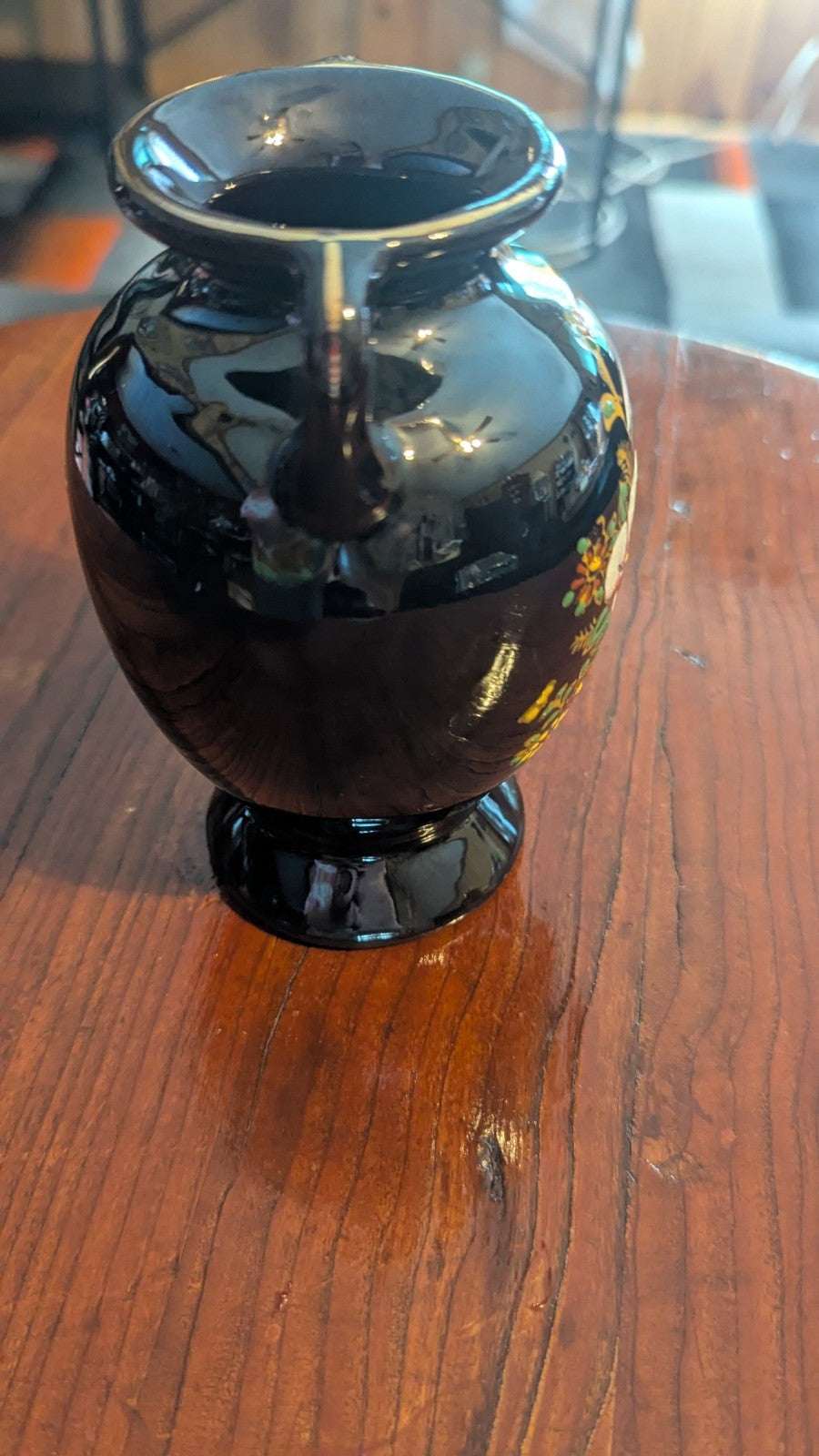 Black Floral Vase, Made In Japan | Crystal Arborist
