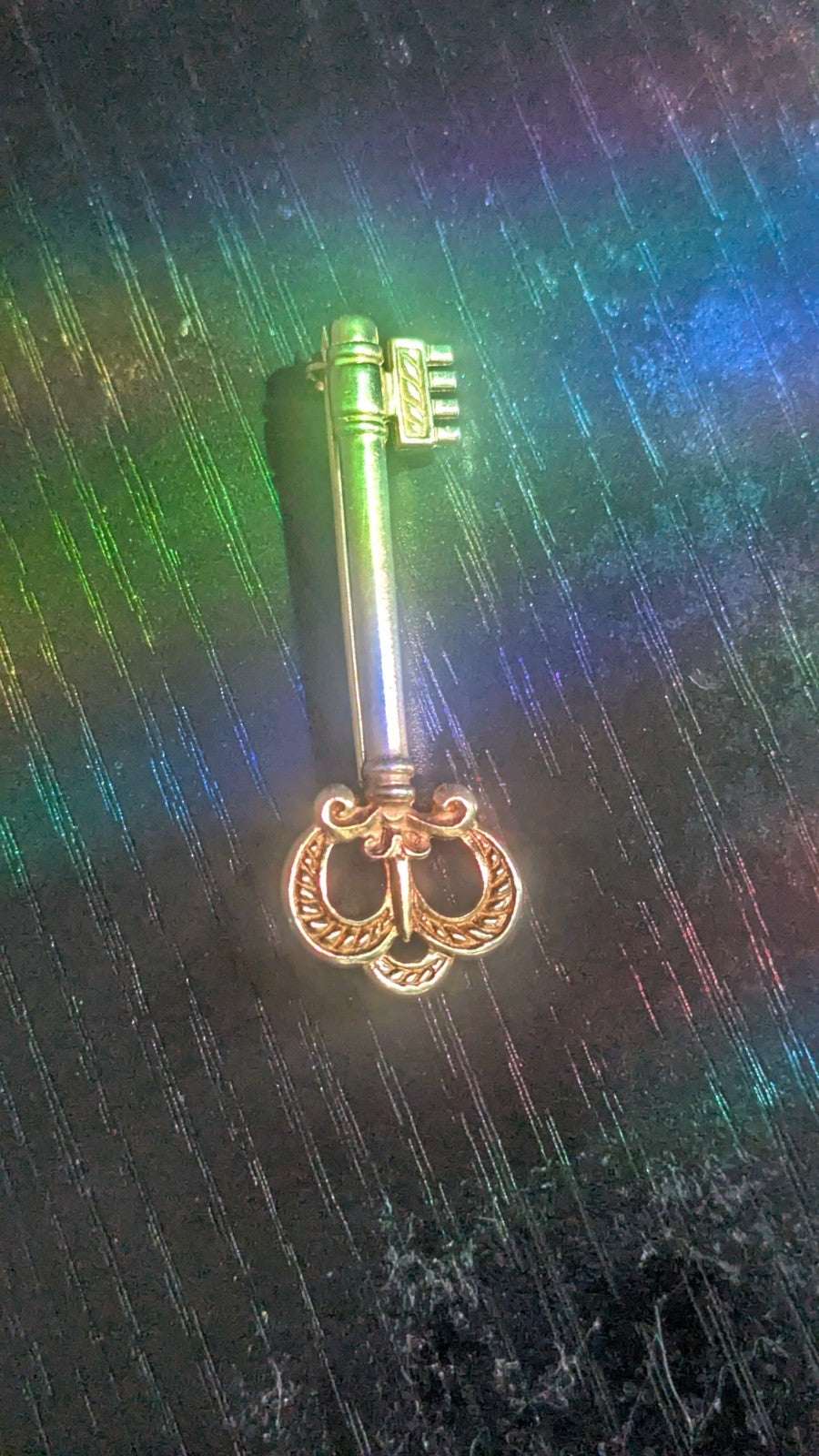 Vintage Gold Key Pin, Wearable | Crystal Arborist