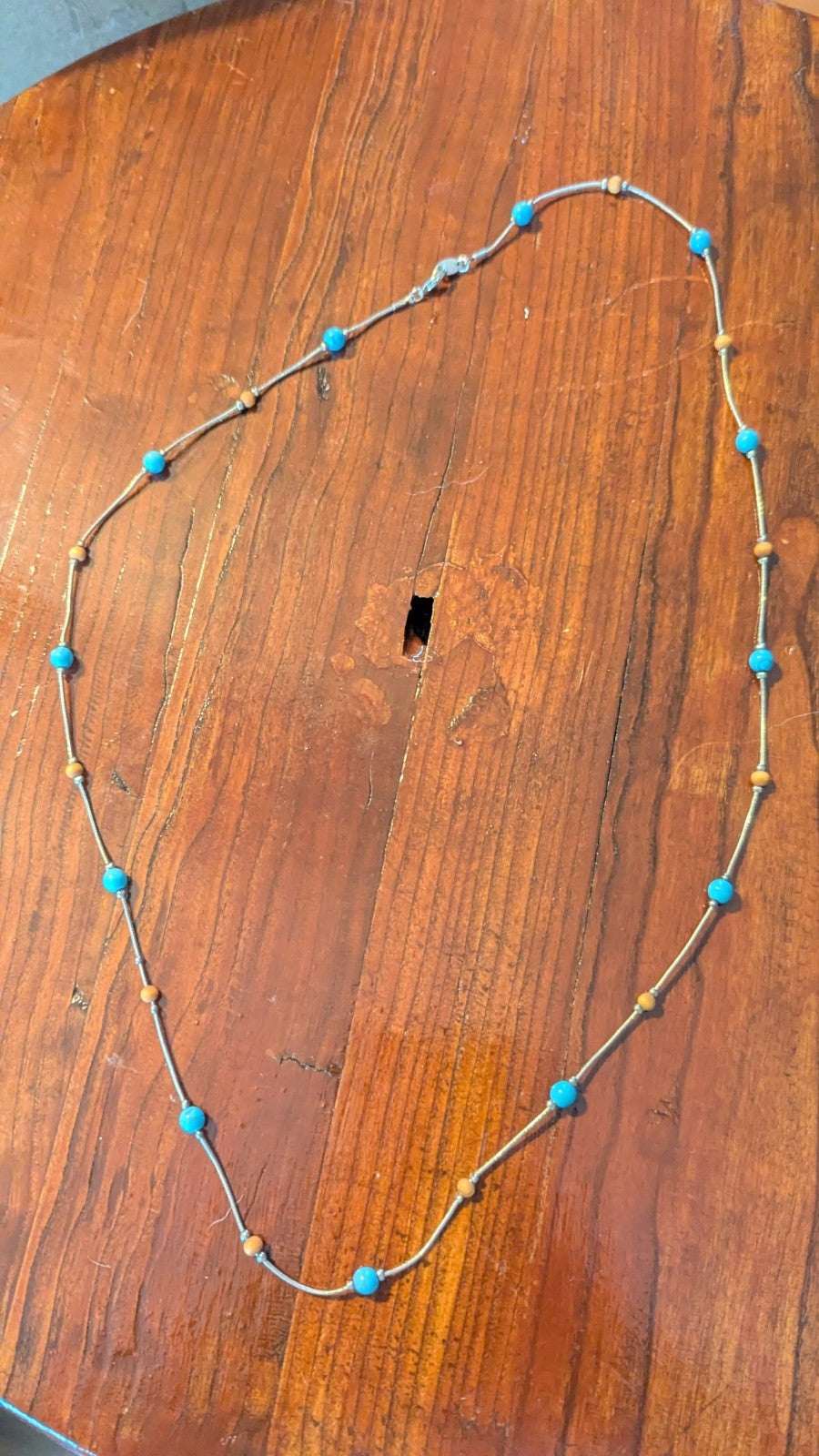 Vintage Turquoise And Wooden Beads Necklace | Crystal Arborist