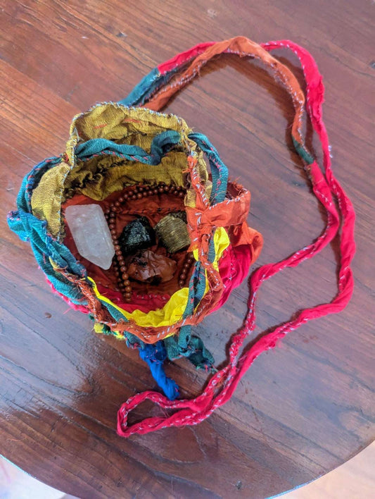 Energize Crystal Bundle With Handmade Sari Silk Drawstring Bag | Crystal Arborist