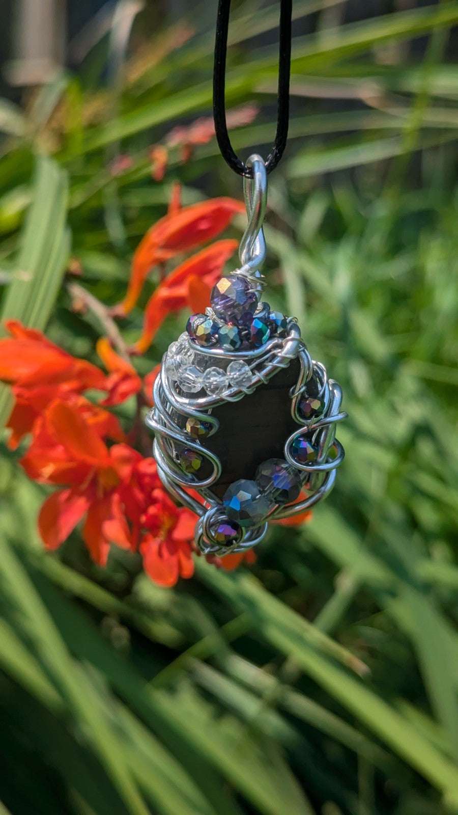 Labradorite Handmade Necklace With Glass Beads | Crystal Arborist