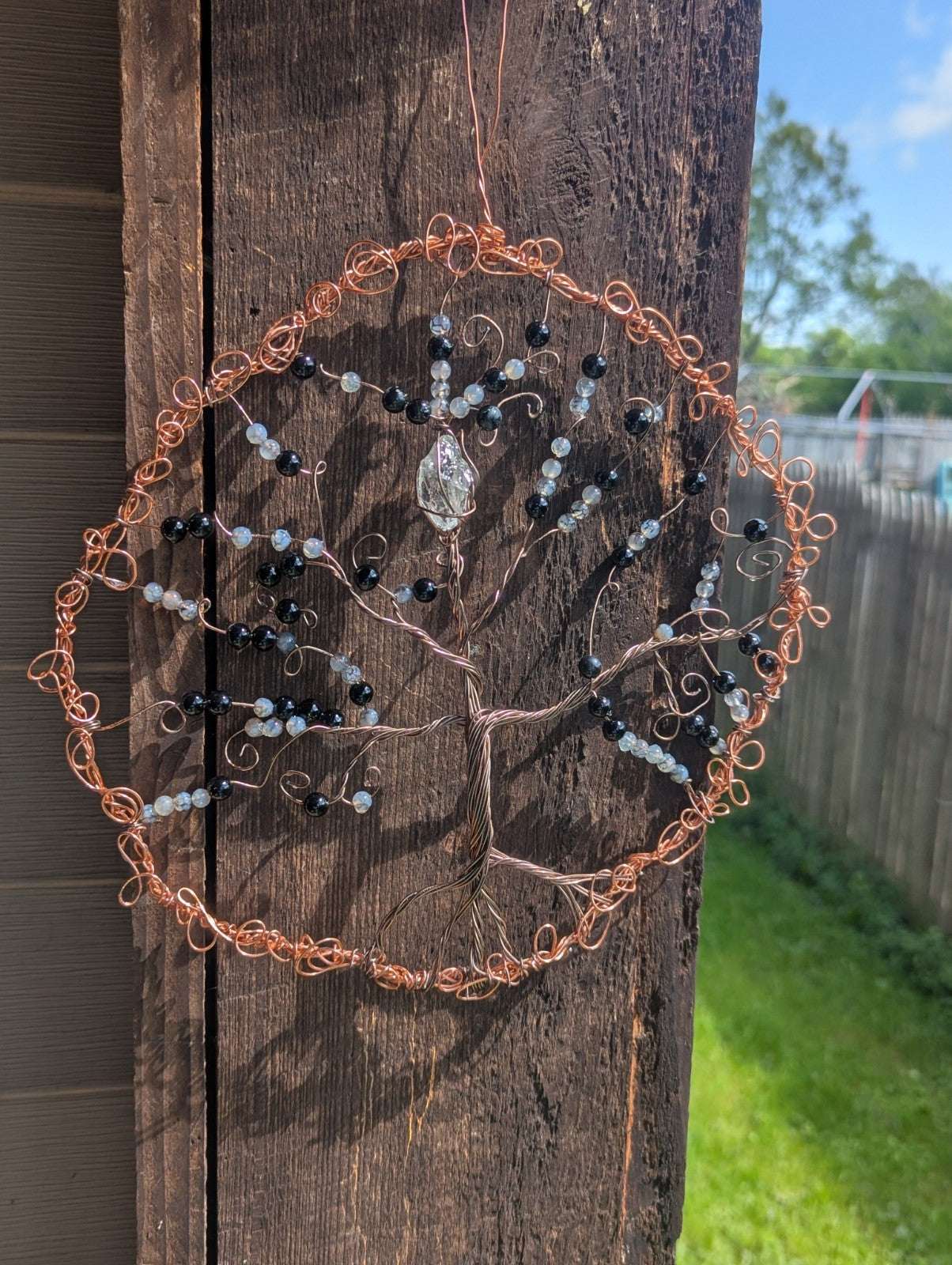 Black Onyx & Dragon Vein Agate Wall Decor For Luck, Balance, and Protection | Crystal Arborist