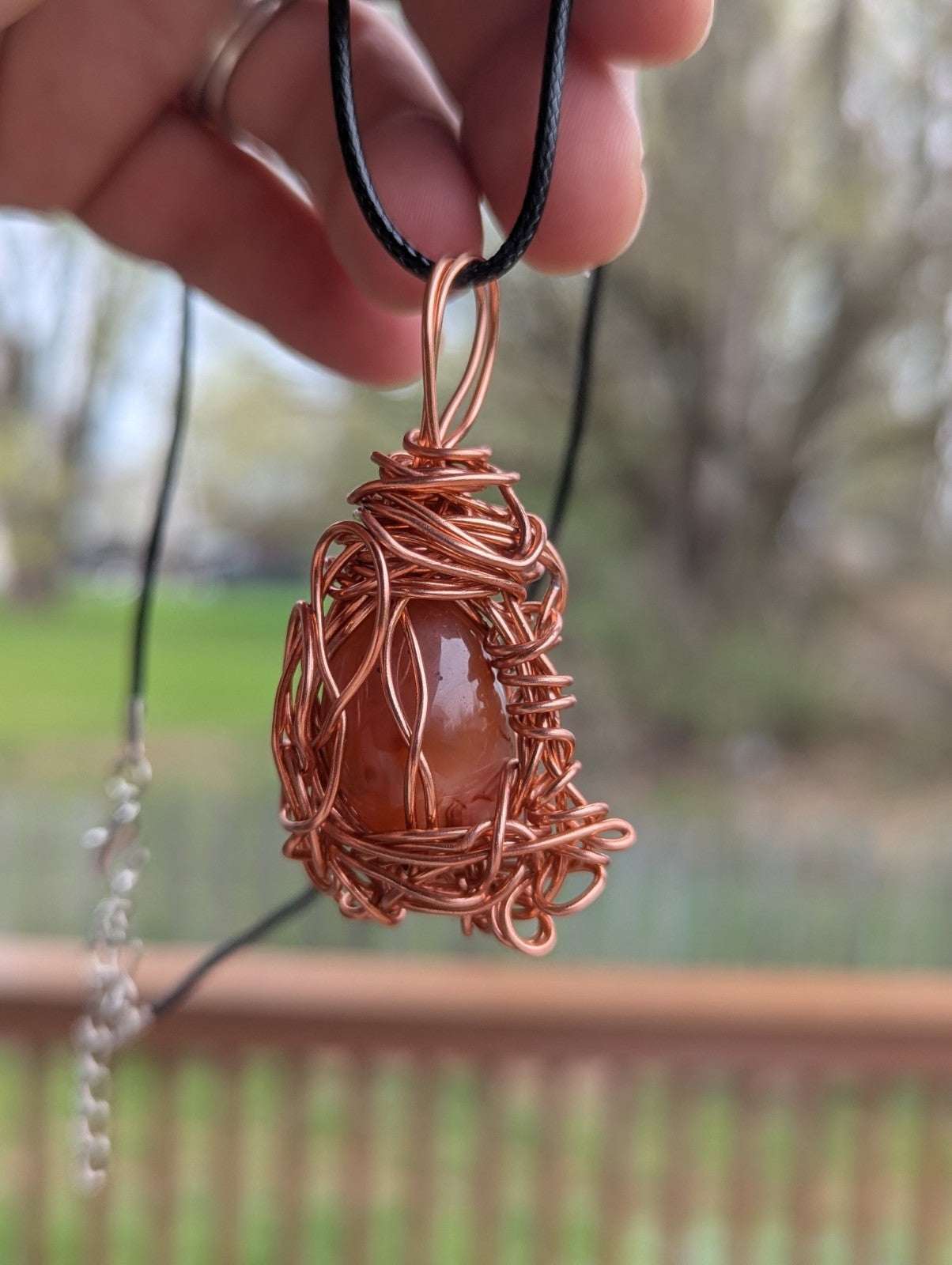 Carnelian Wire Pendant: For Courage and Creativity | Crystal Arborist