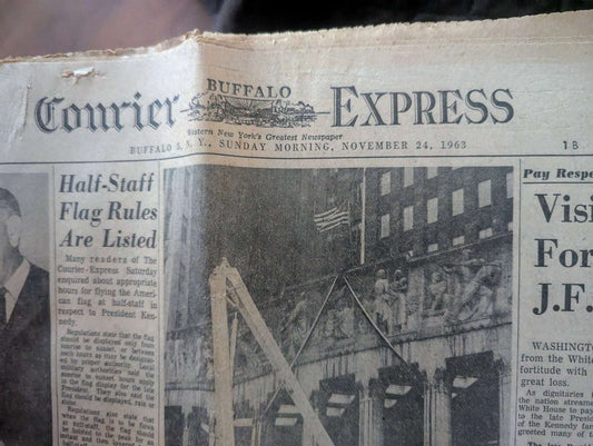 Vintage Buffalo Courier Express November 24, 1963 Newspaper, JFK Death | Crystal Arborist