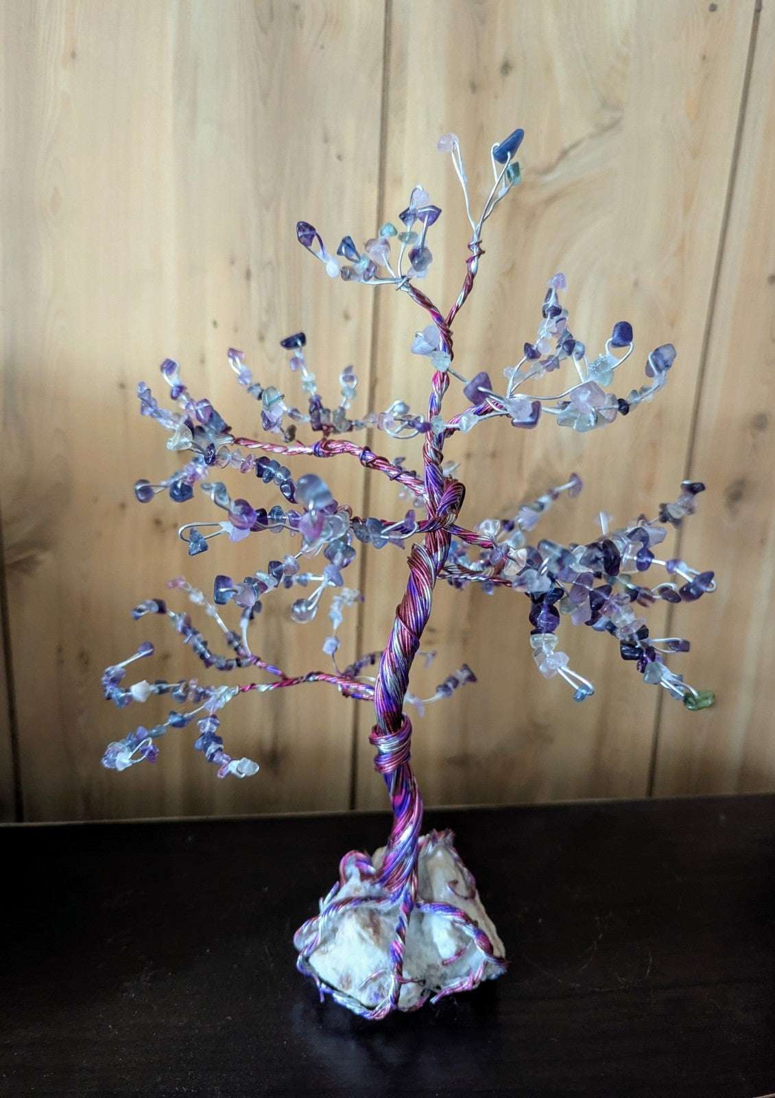 Tourmaline & Flourite Bonsai Tree For Joy and Overcoming Challenges, Reiki, Art | Crystal Arborist