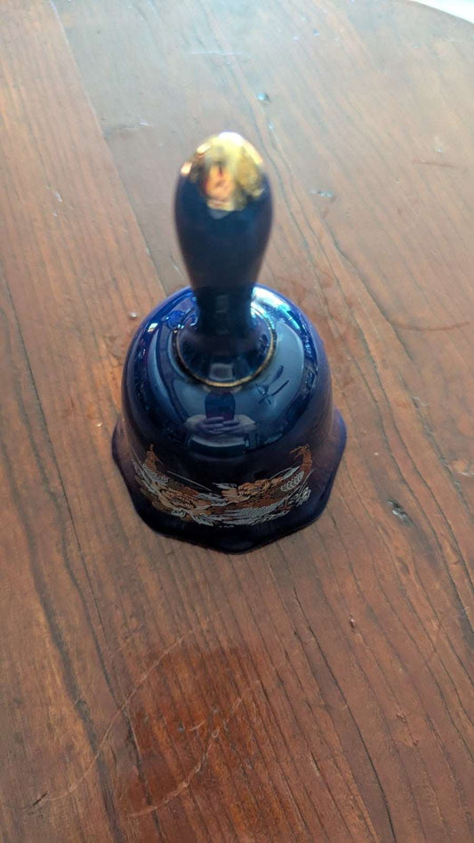 Vintage Pheasants Cobalt Blue Bell, Lovely Sound, Beautiful Design, Great Color | Crystal Arborist