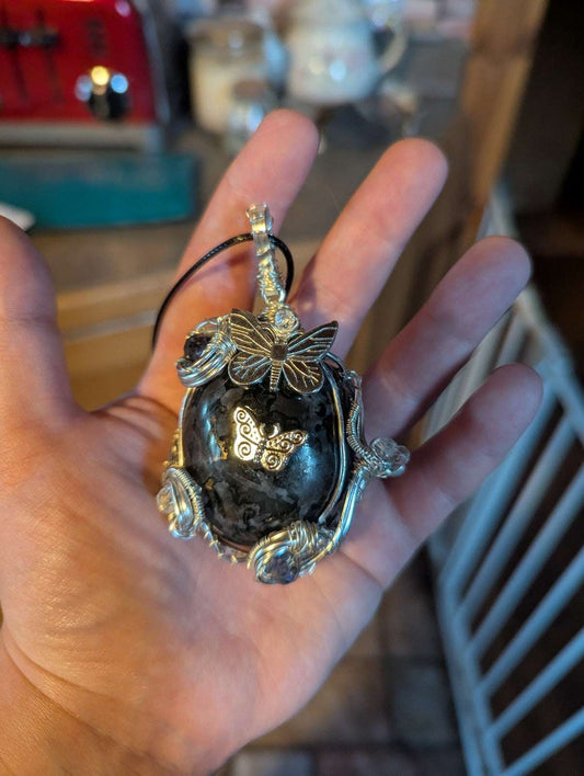 Mystic Merlinite Wirewrapped Necklace | Crystal Arborist