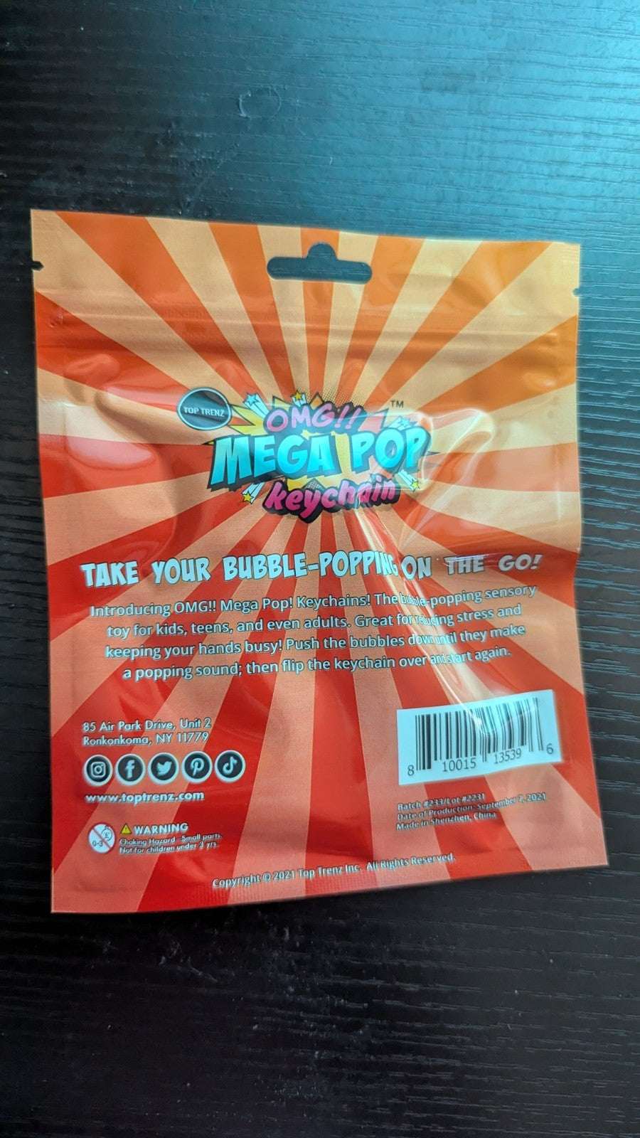 OMG Mega Pop Keychain, Hot Sauce Bubble Popper, Fidget Toy | Crystal Arborist