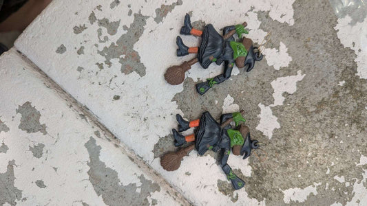 Creep Creations Witch Earrings Halloween Flying Broom Vintage KMart 88 | Crystal Arborist